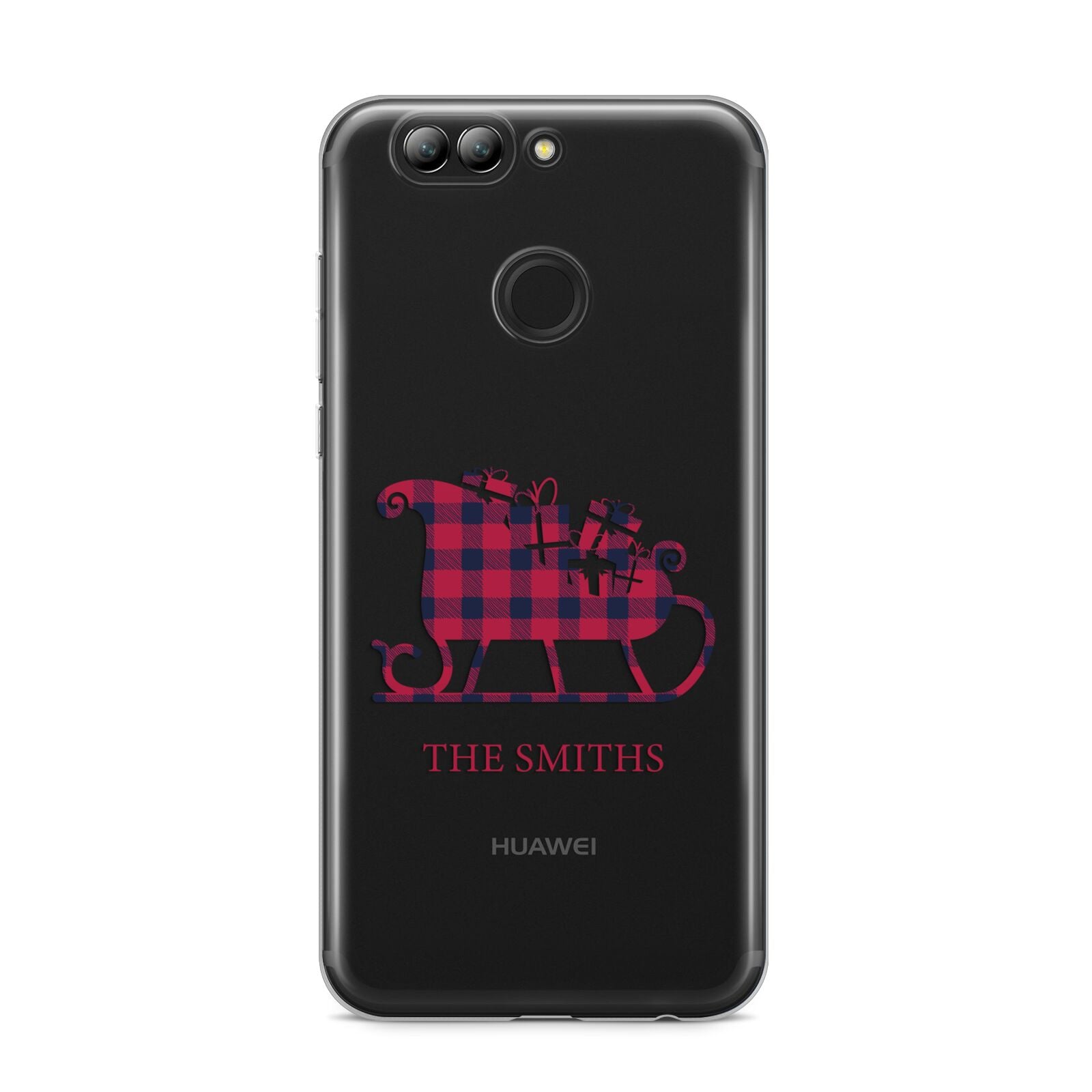 Tartan Santa Sleigh Personalised Surname Huawei Nova 2s Phone Case