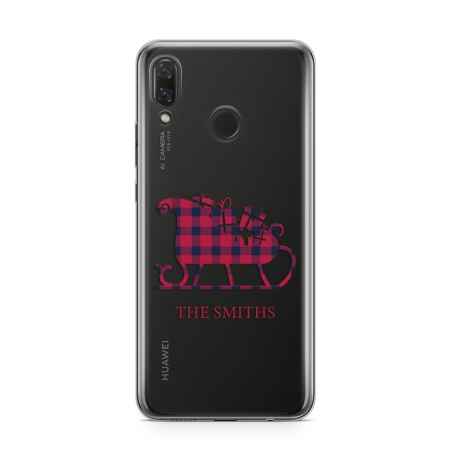 Tartan Santa Sleigh Personalised Surname Huawei Nova 3 Phone Case