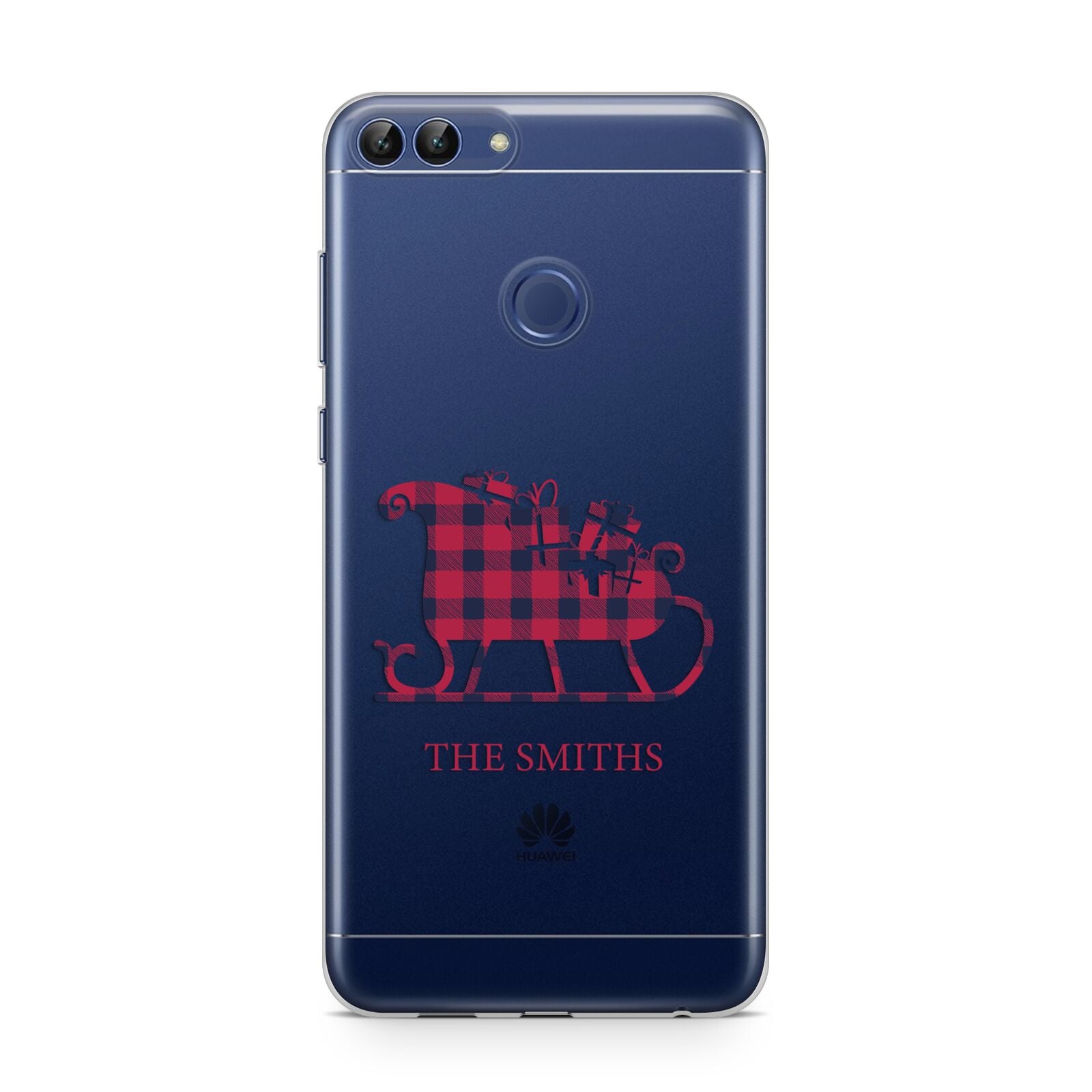 Tartan Santa Sleigh Personalised Surname Huawei P Smart Case