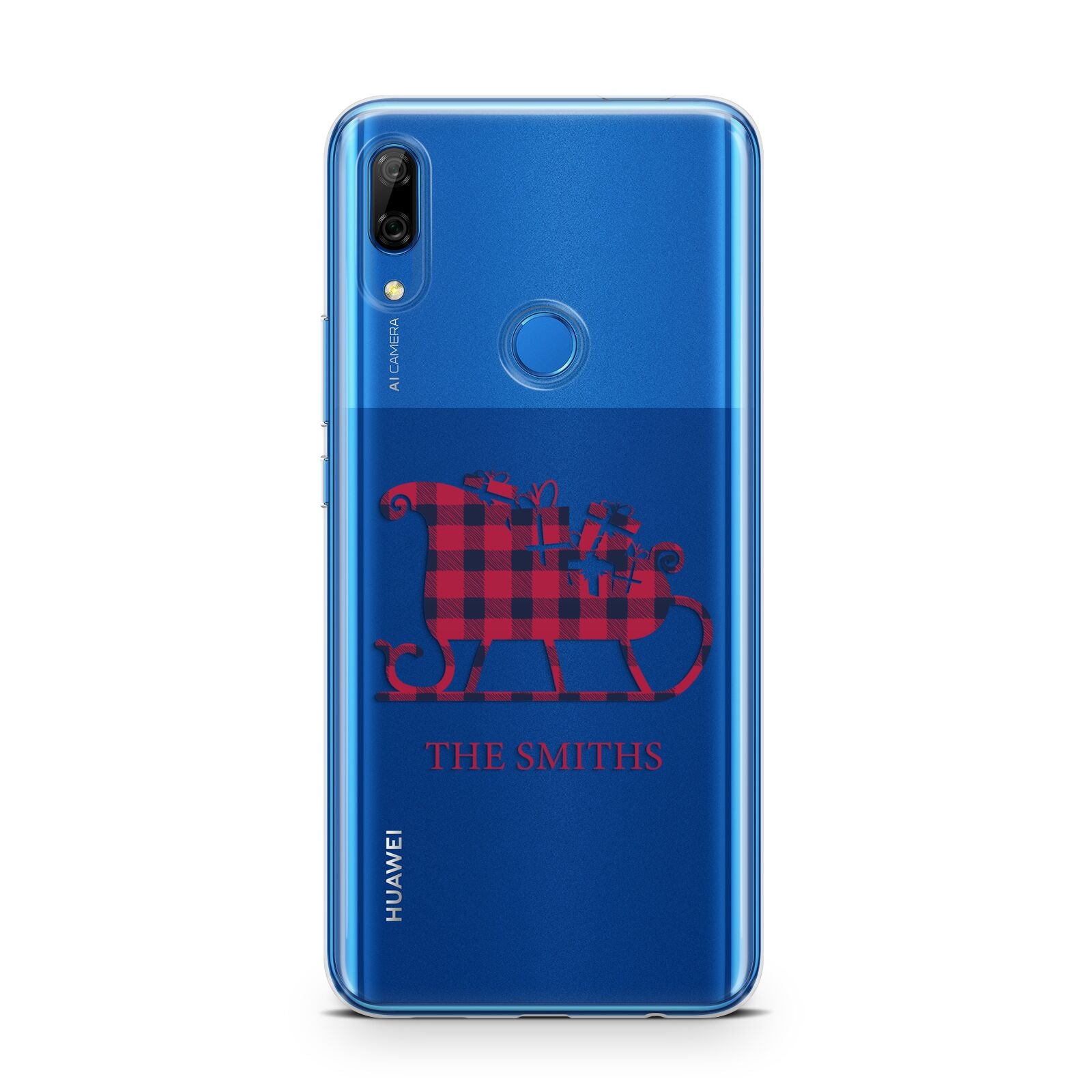 Tartan Santa Sleigh Personalised Surname Huawei P Smart Z