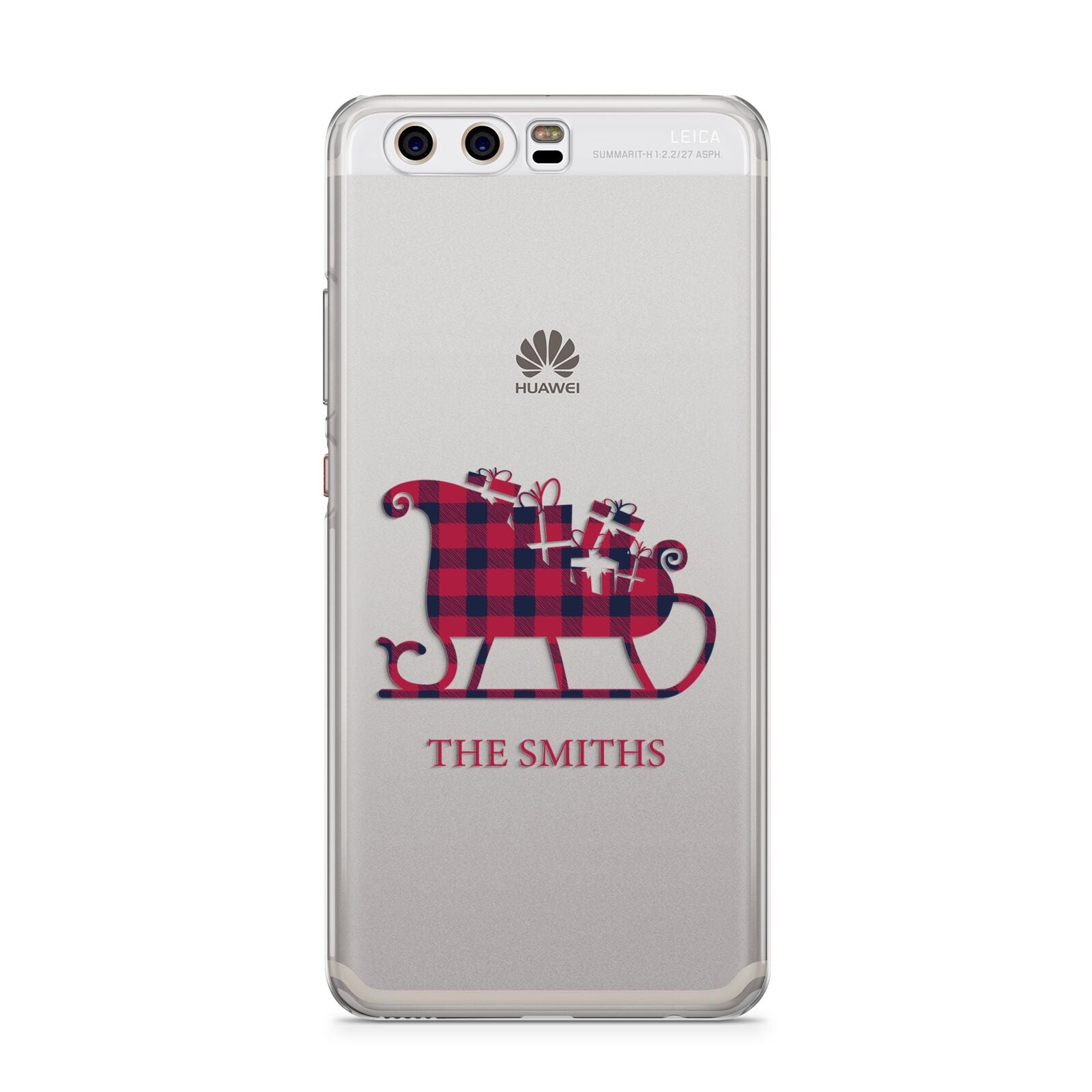 Tartan Santa Sleigh Personalised Surname Huawei P10 Phone Case