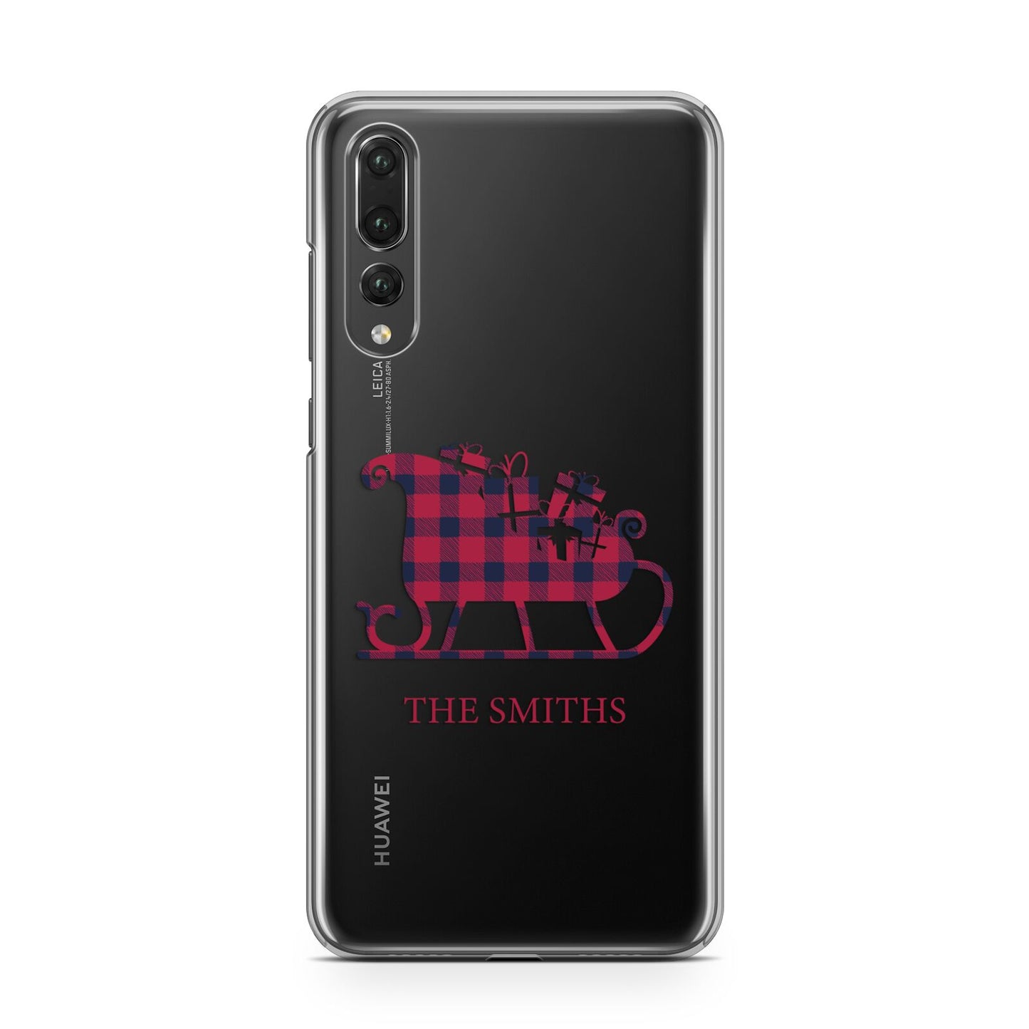 Tartan Santa Sleigh Personalised Surname Huawei P20 Pro Phone Case