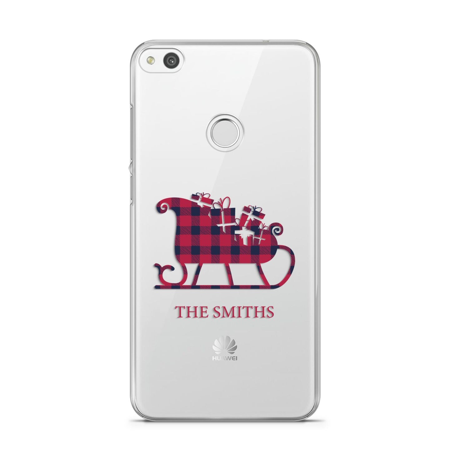 Tartan Santa Sleigh Personalised Surname Huawei P8 Lite Case