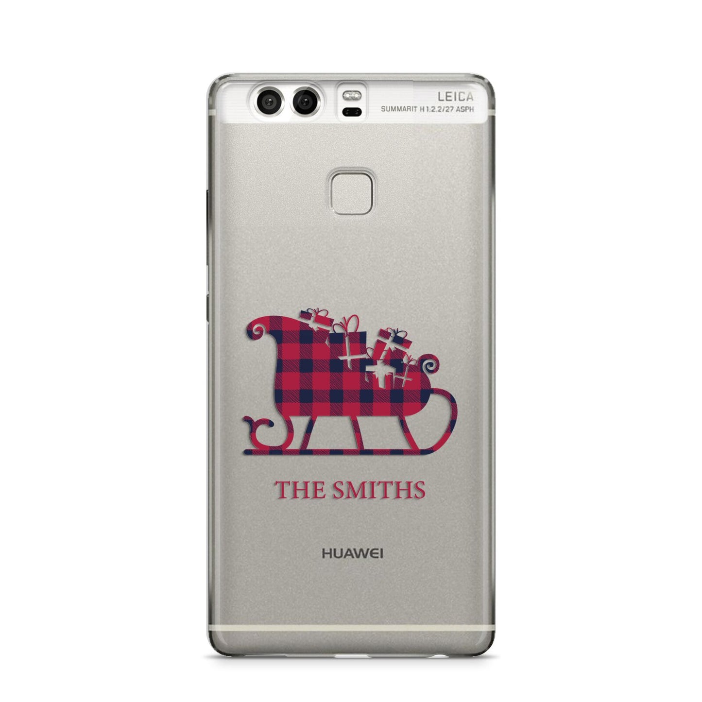 Tartan Santa Sleigh Personalised Surname Huawei P9 Case