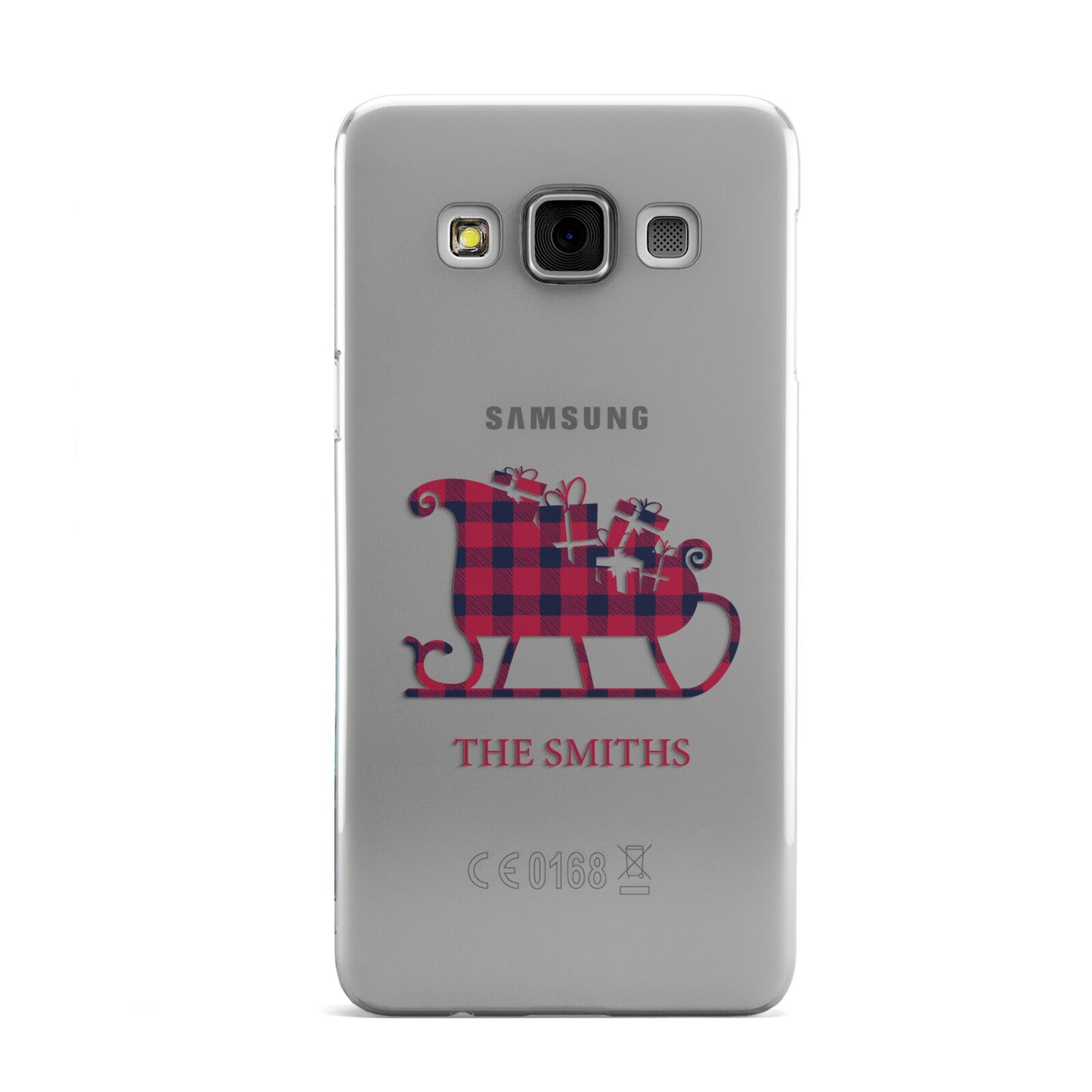 Tartan Santa Sleigh Personalised Surname Samsung Galaxy A3 Case