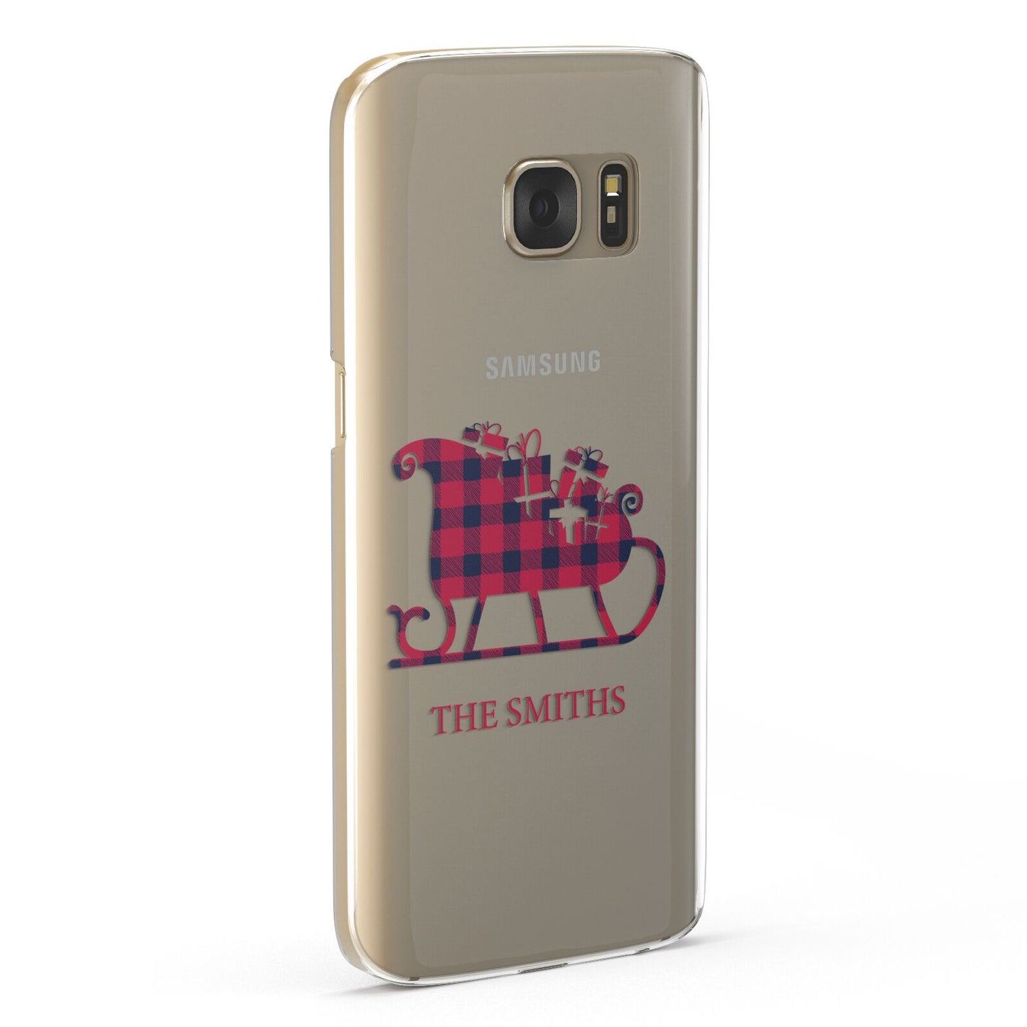 Tartan Santa Sleigh Personalised Surname Samsung Galaxy Case Fourty Five Degrees