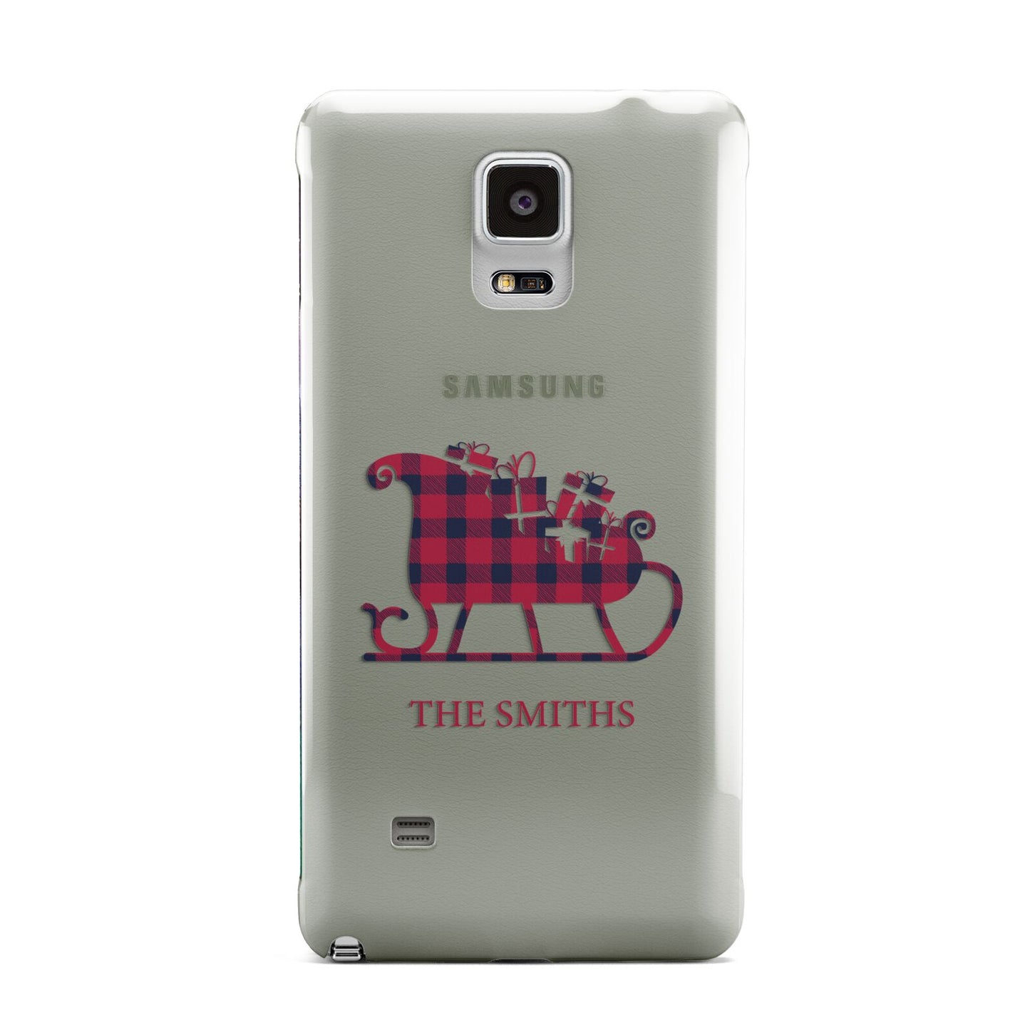 Tartan Santa Sleigh Personalised Surname Samsung Galaxy Note 4 Case