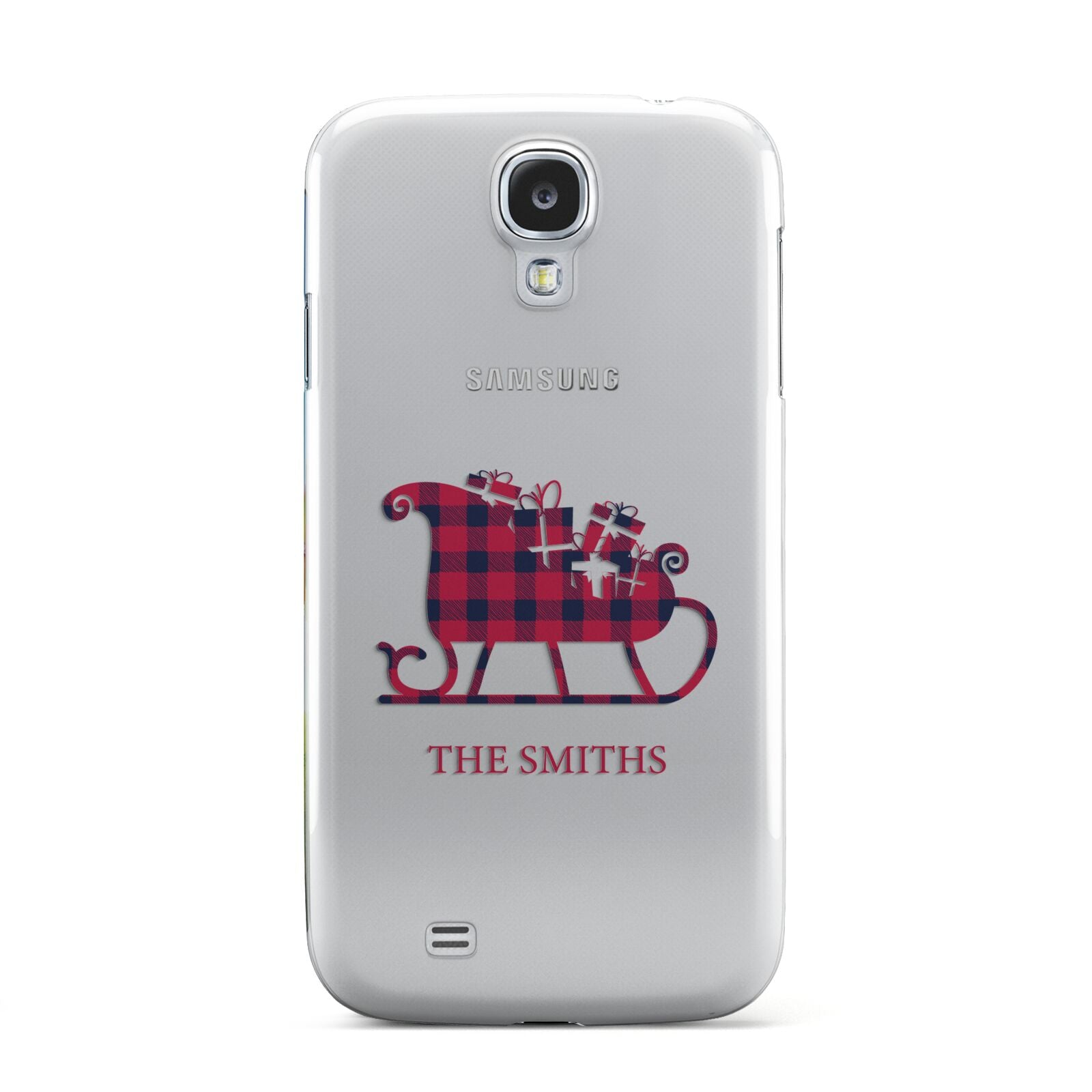 Tartan Santa Sleigh Personalised Surname Samsung Galaxy S4 Case