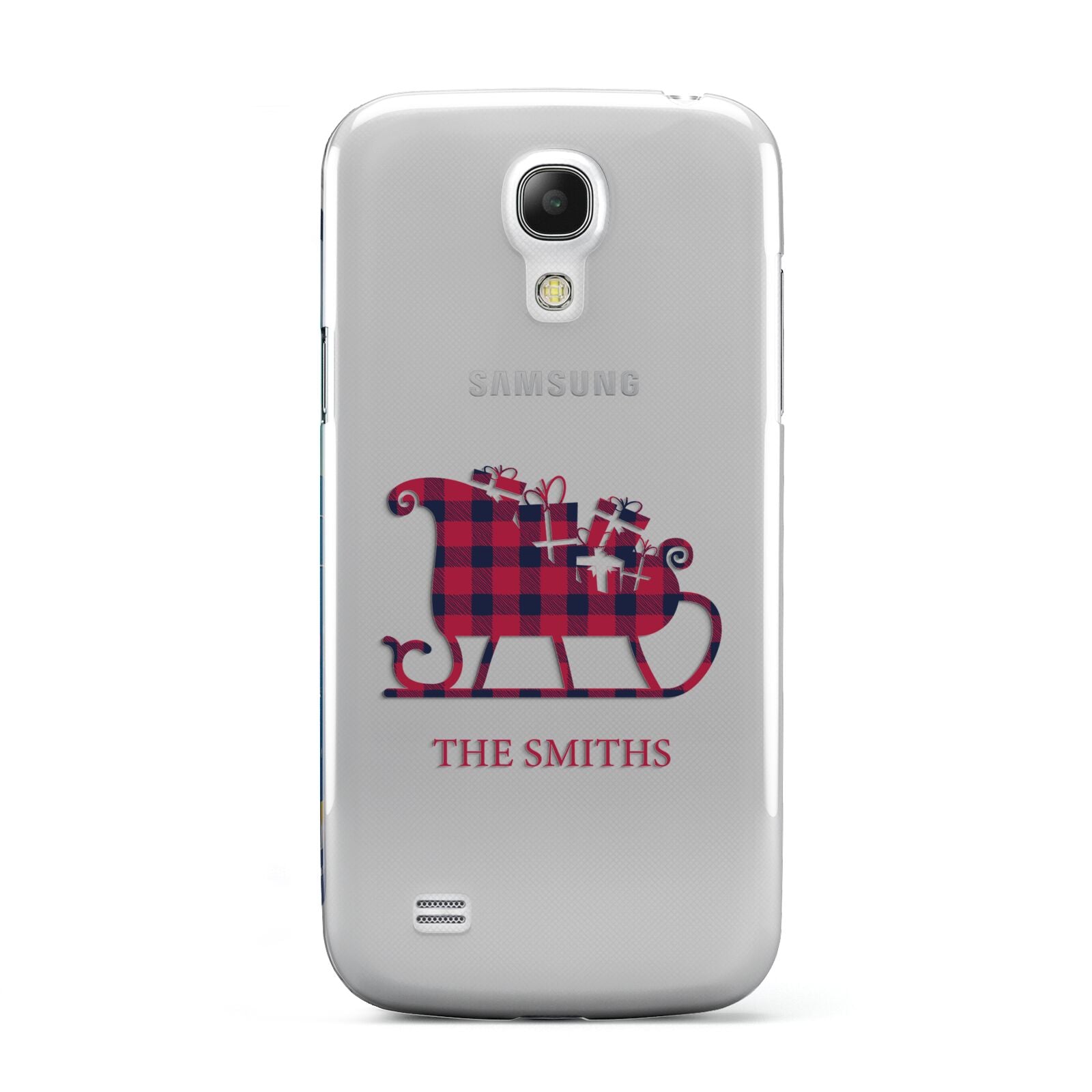 Tartan Santa Sleigh Personalised Surname Samsung Galaxy S4 Mini Case