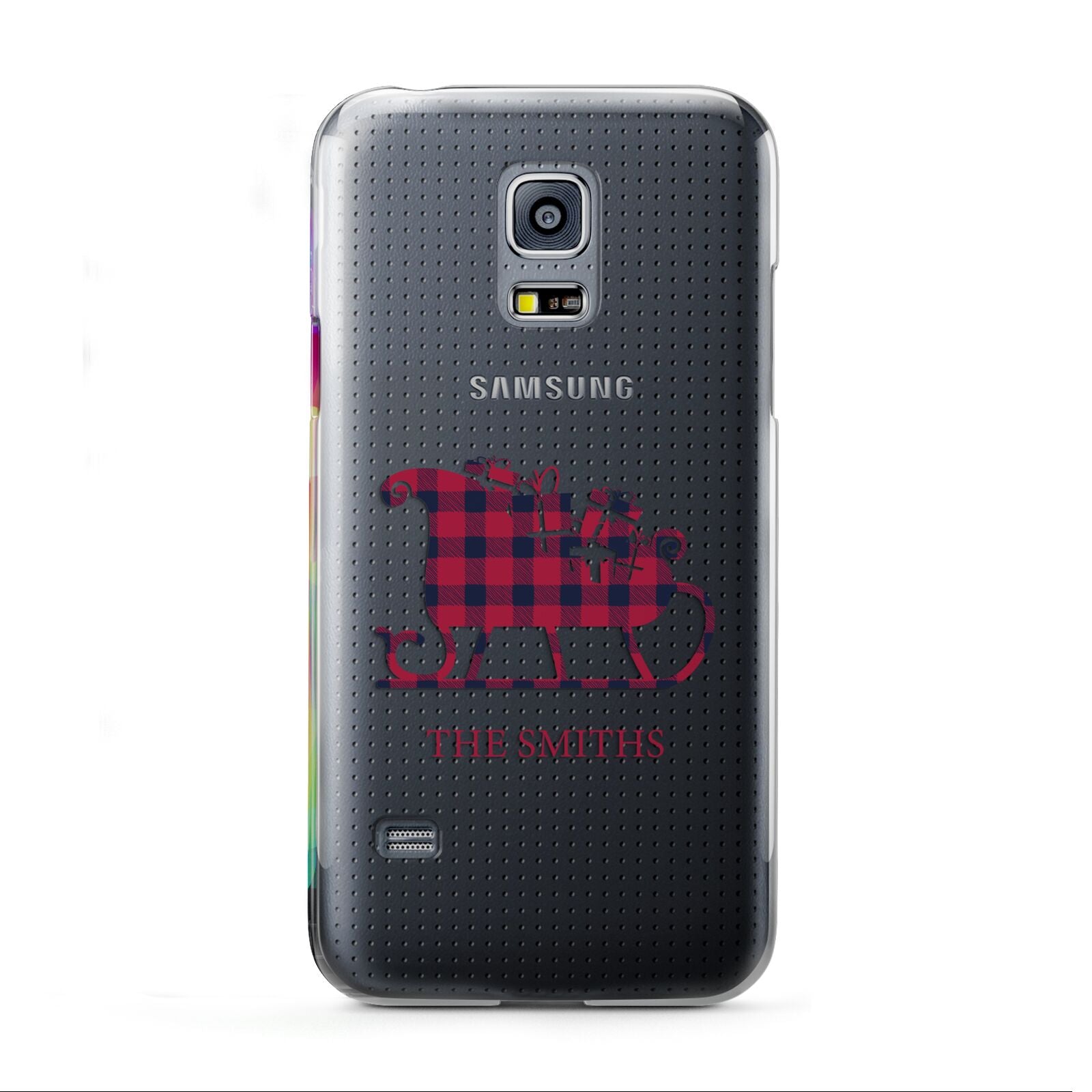 Tartan Santa Sleigh Personalised Surname Samsung Galaxy S5 Mini Case