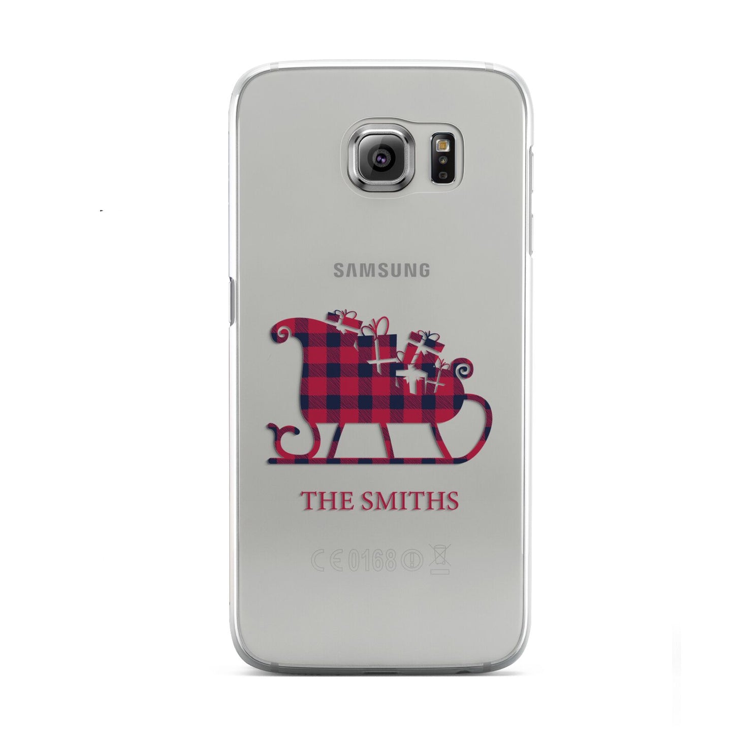 Tartan Santa Sleigh Personalised Surname Samsung Galaxy S6 Case