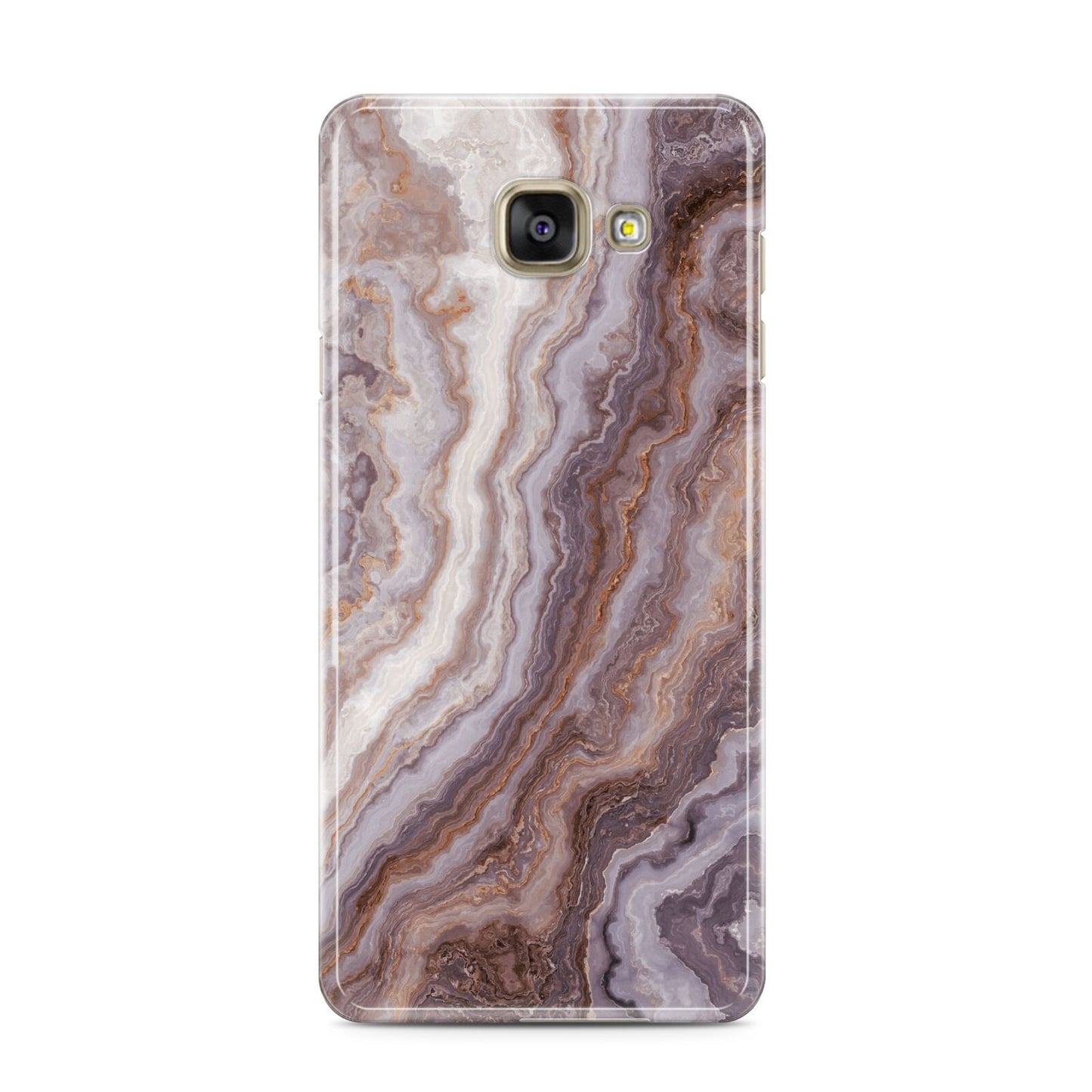 Taupe Agate Samsung Galaxy A3 2016 Case on gold phone