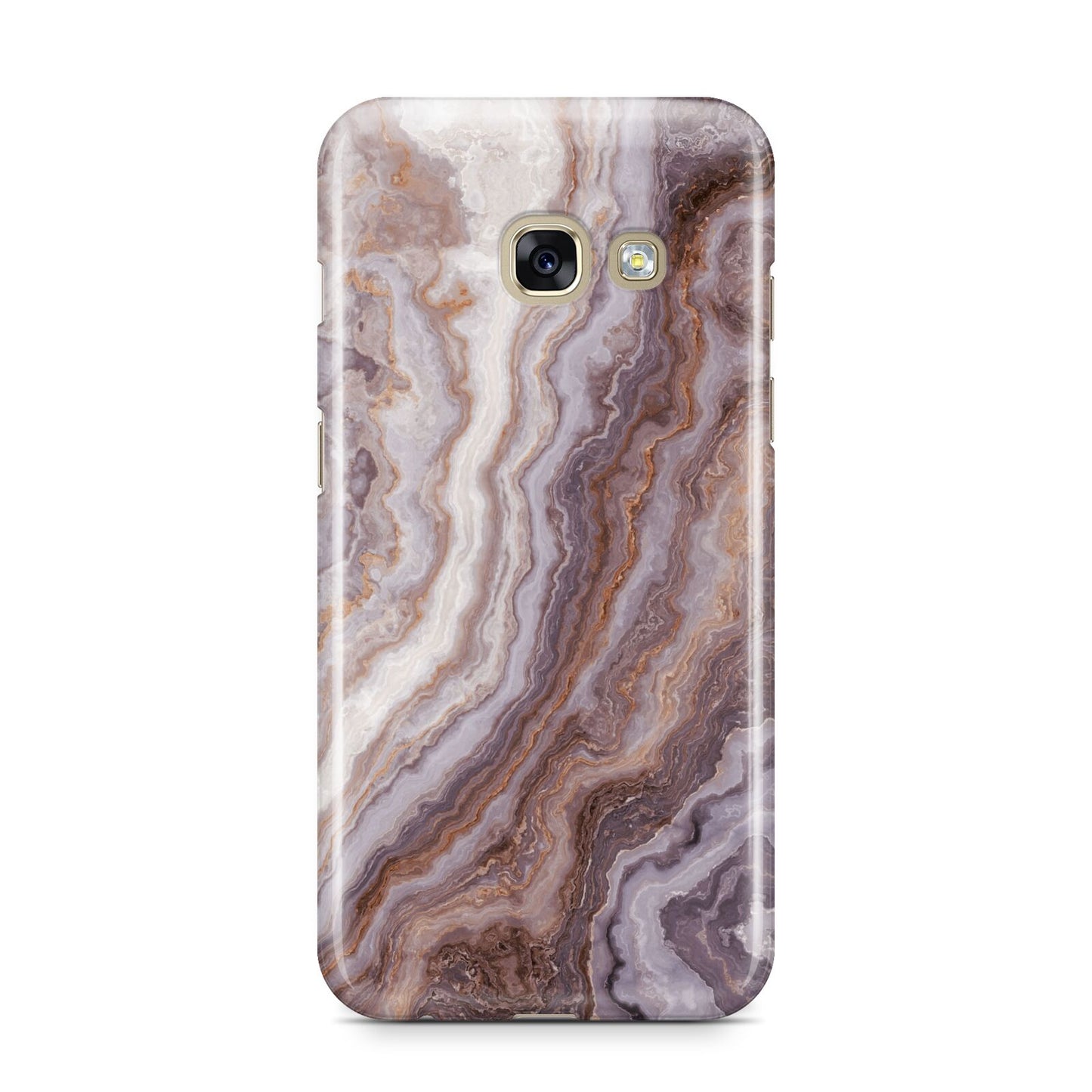 Taupe Agate Samsung Galaxy A3 2017 Case on gold phone