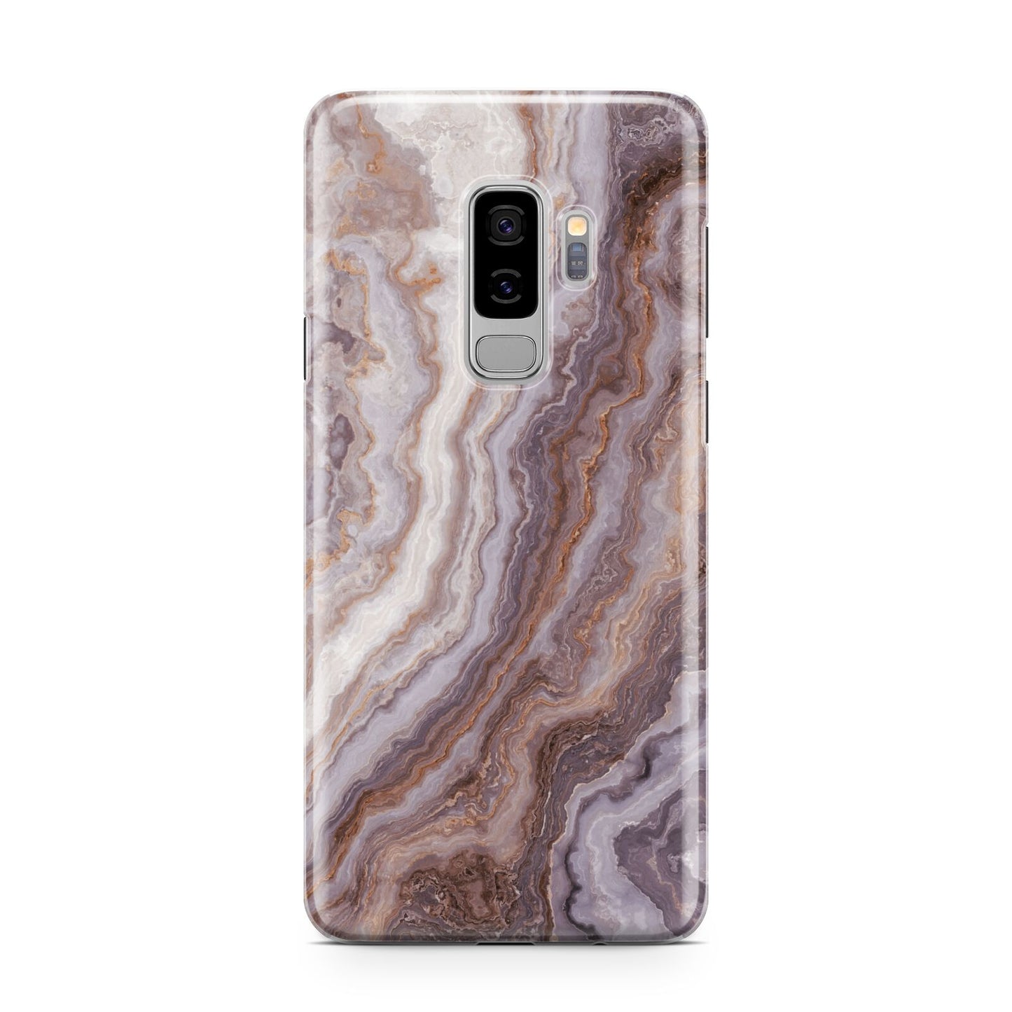 Taupe Agate Samsung Galaxy S9 Plus Case on Silver phone