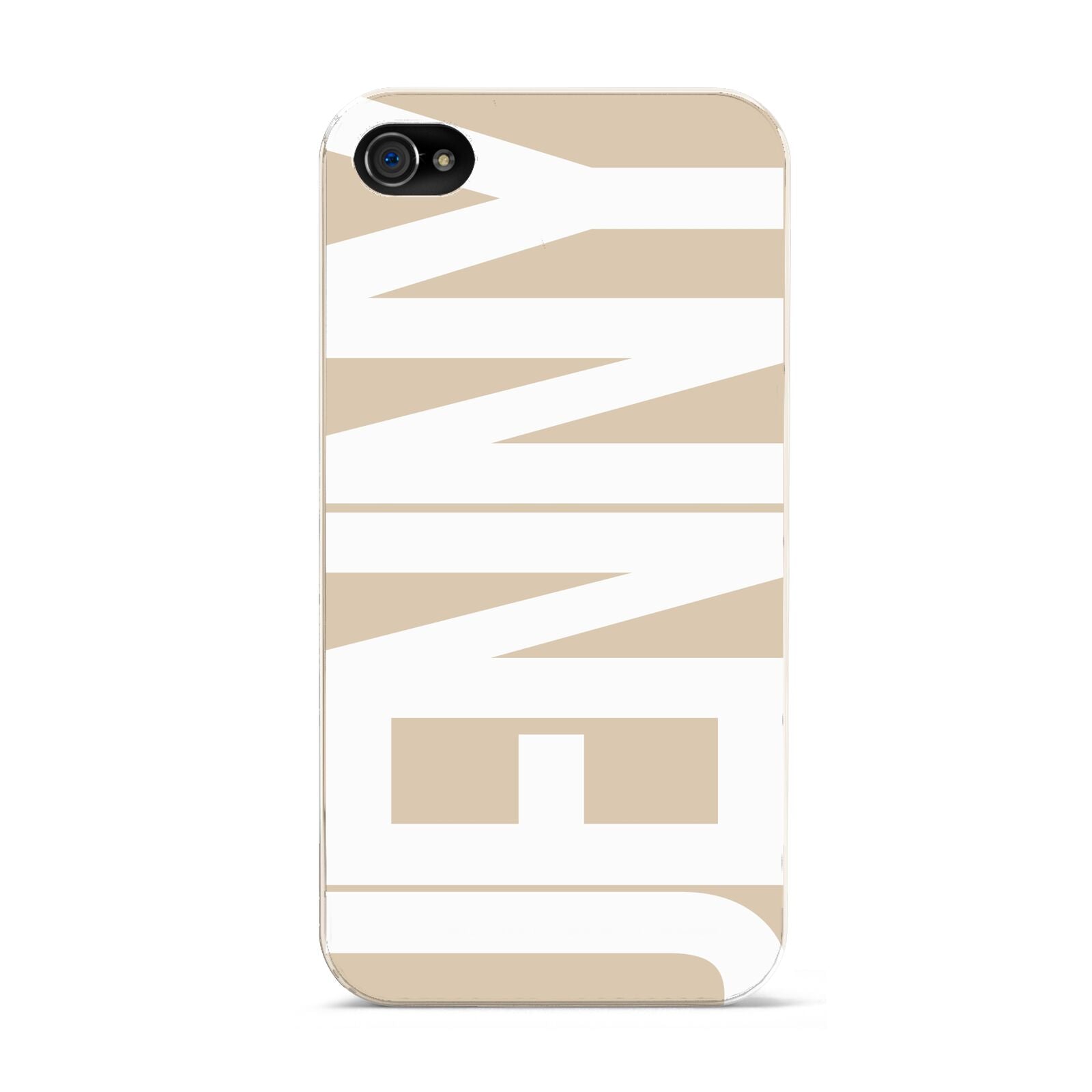 Taupe with Bold White Name Apple iPhone 4s Case