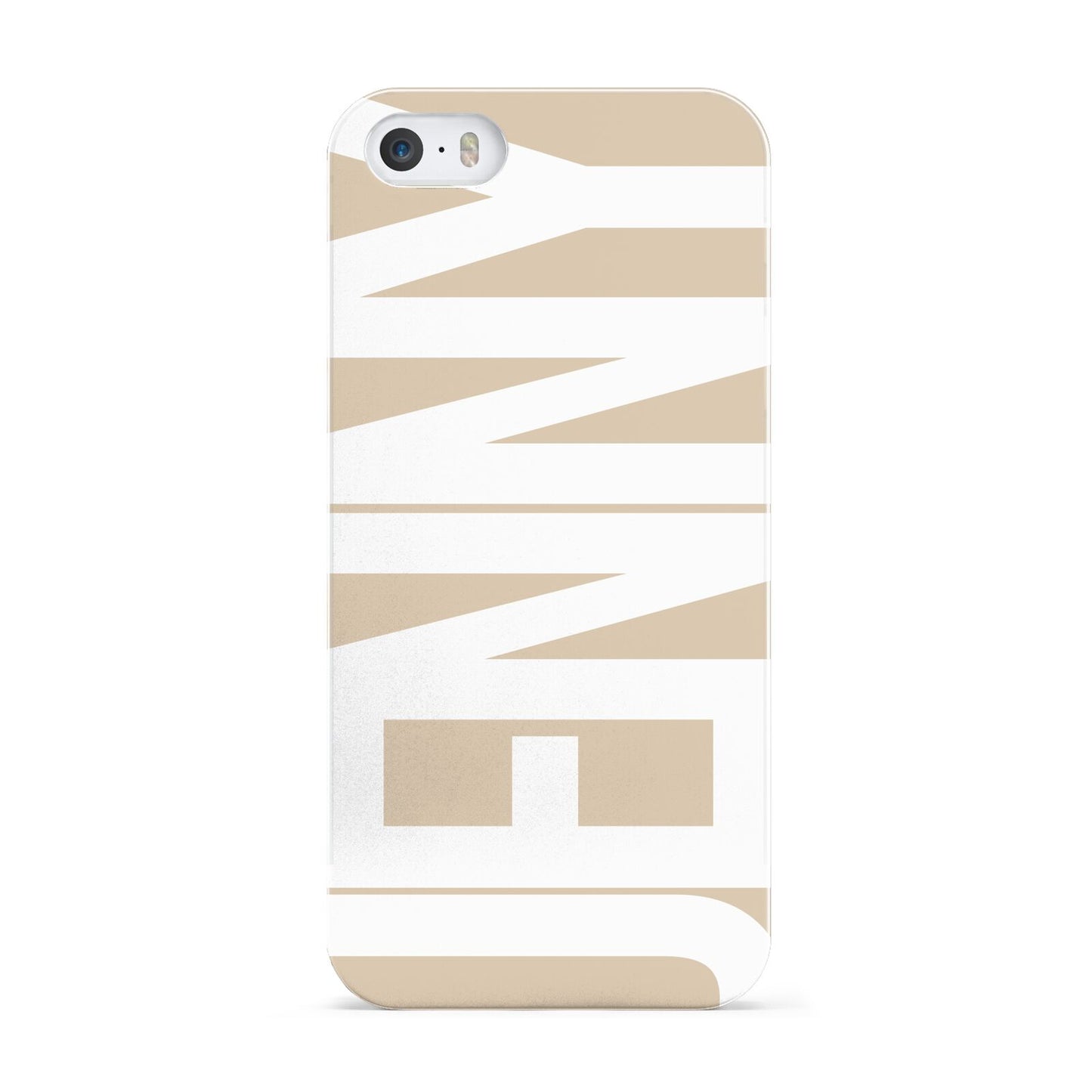 Taupe with Bold White Name Apple iPhone 5 Case