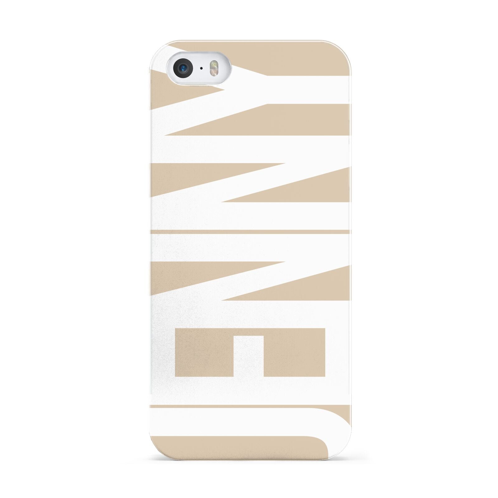 Taupe with Bold White Name Apple iPhone 5 Case