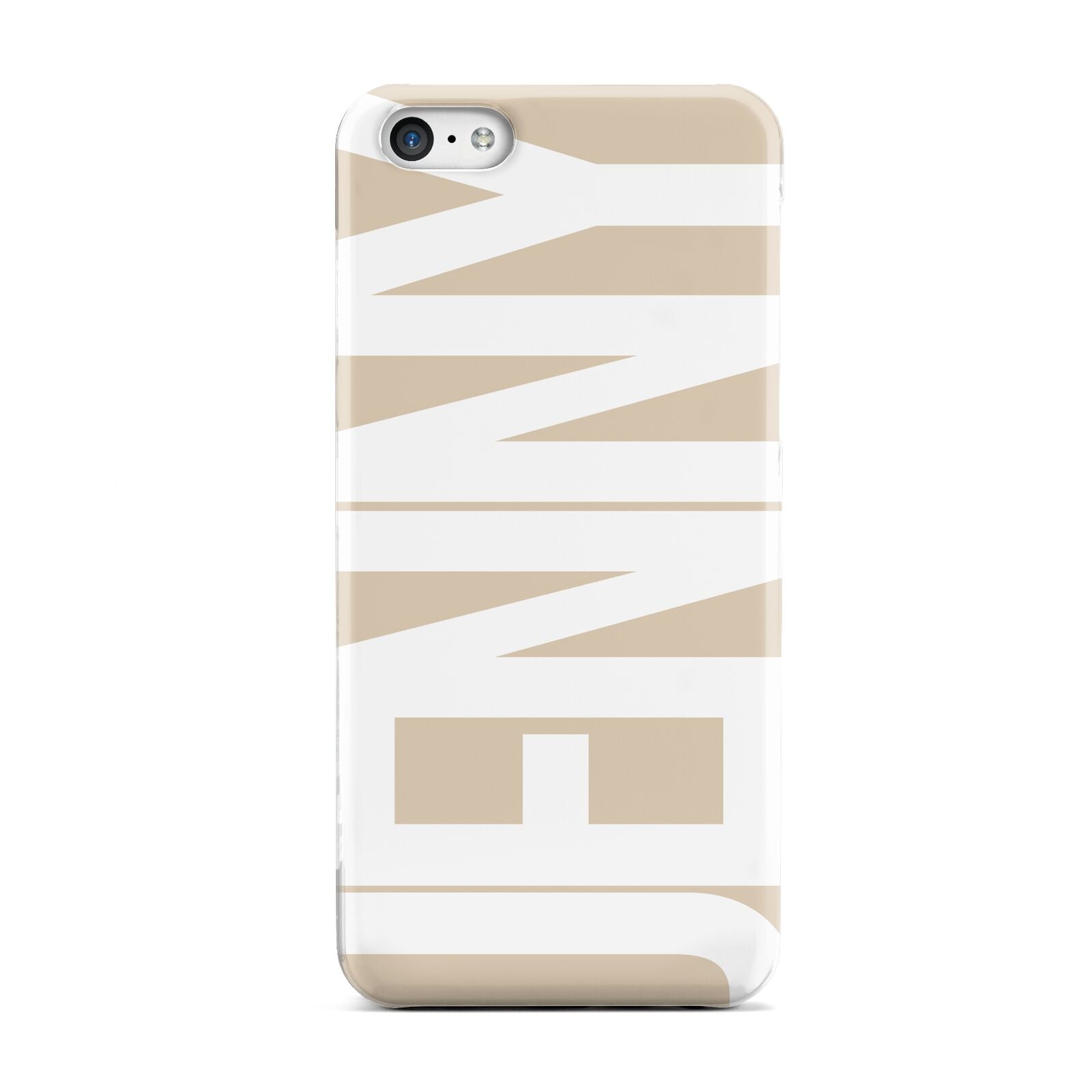 Taupe with Bold White Name Apple iPhone 5c Case