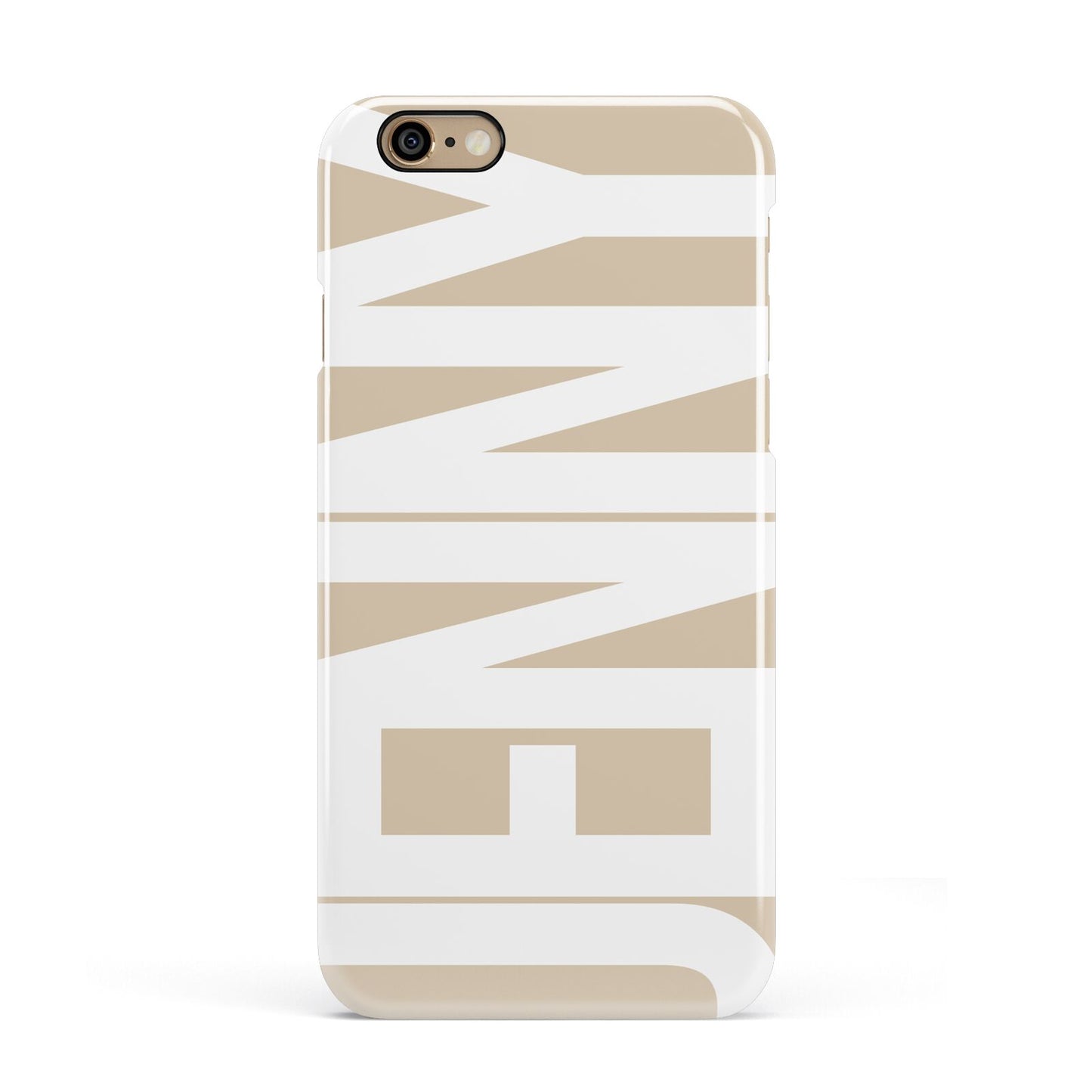 Taupe with Bold White Name Apple iPhone 6 3D Snap Case