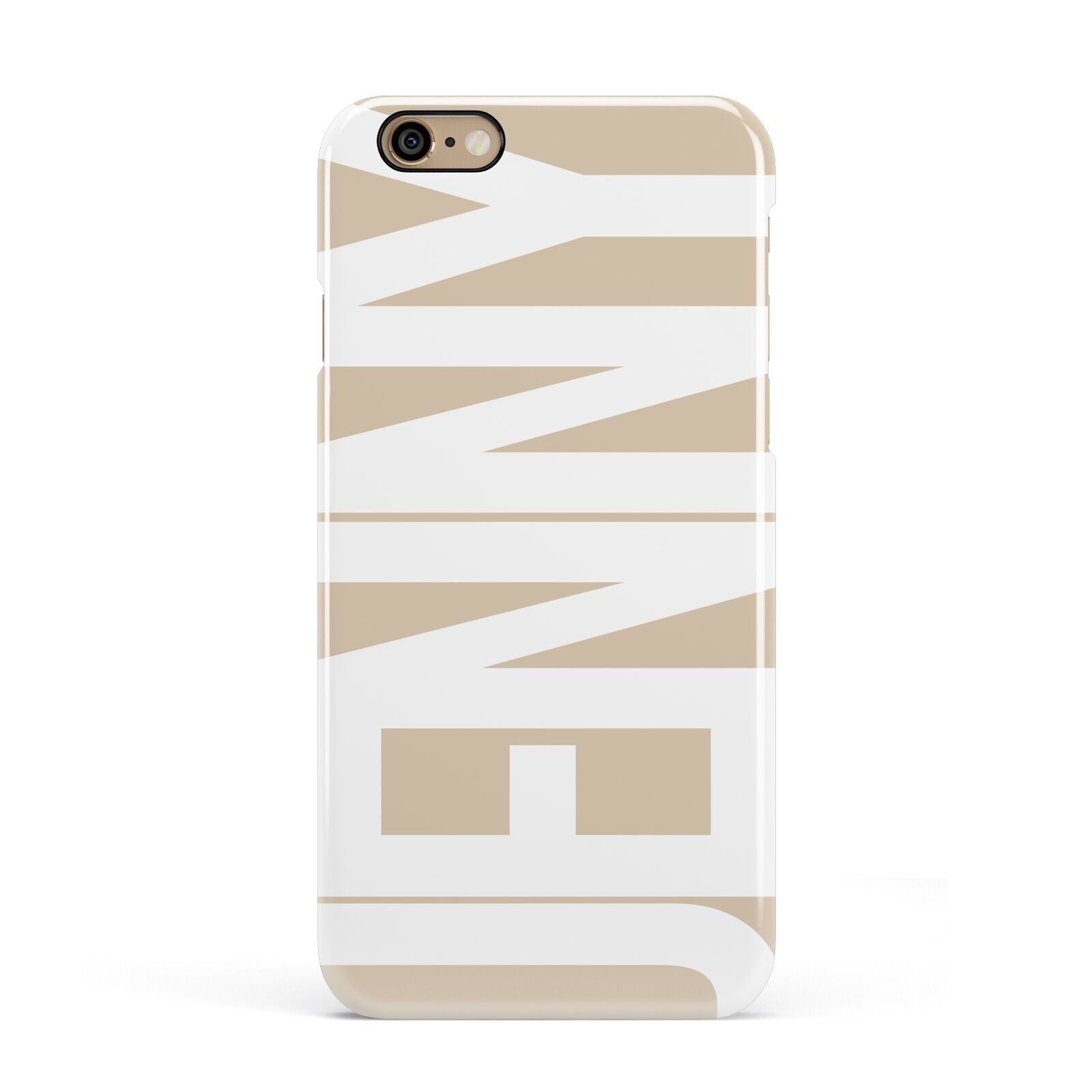 Taupe with Bold White Name Apple iPhone 6 3D Snap Case