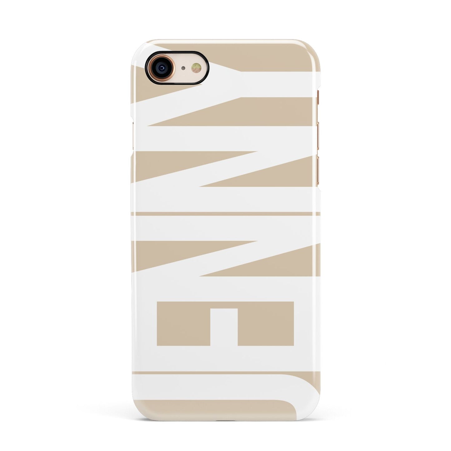 Taupe with Bold White Name Apple iPhone 7 8 3D Snap Case