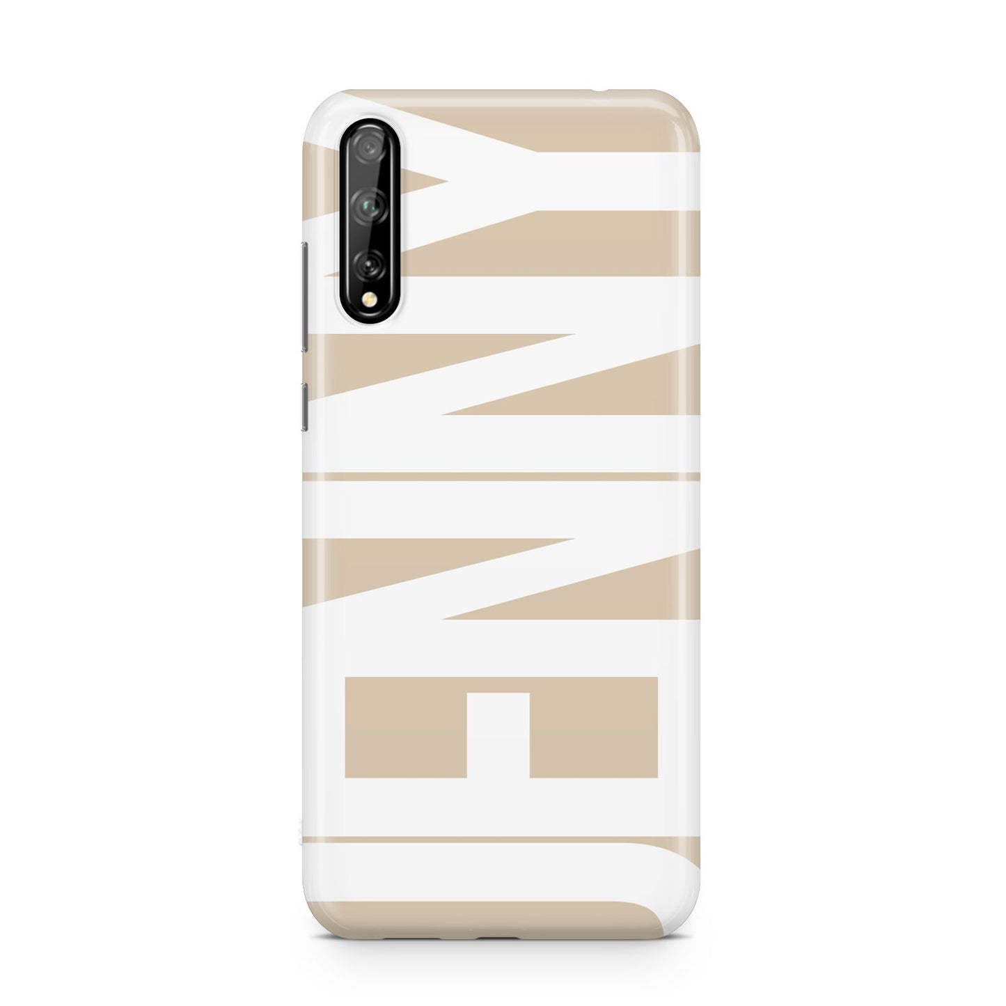 Taupe with Bold White Name Huawei Enjoy 10s Phone Case