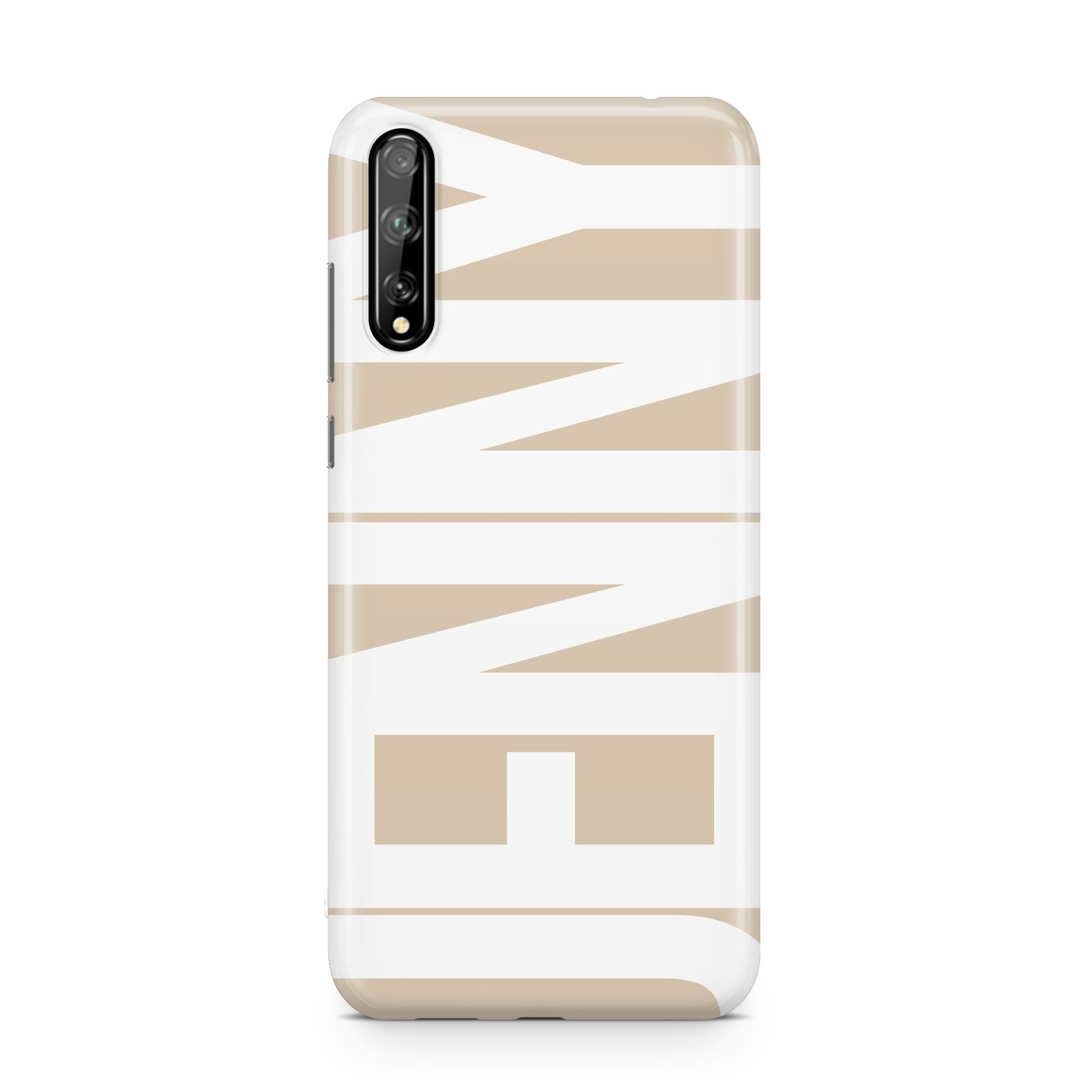 Taupe with Bold White Name Huawei Enjoy 10s Phone Case