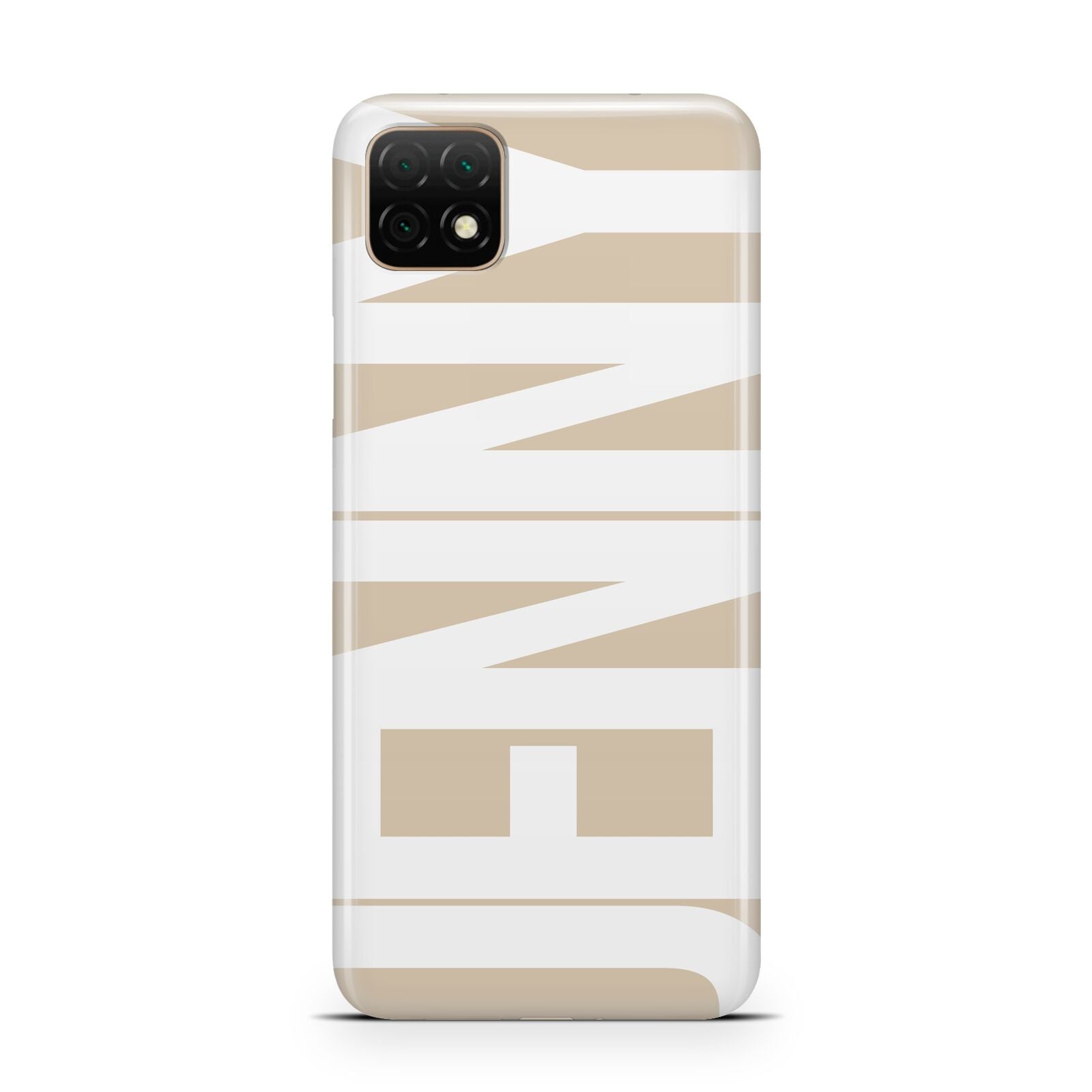 Taupe with Bold White Name Huawei Enjoy 20 Phone Case