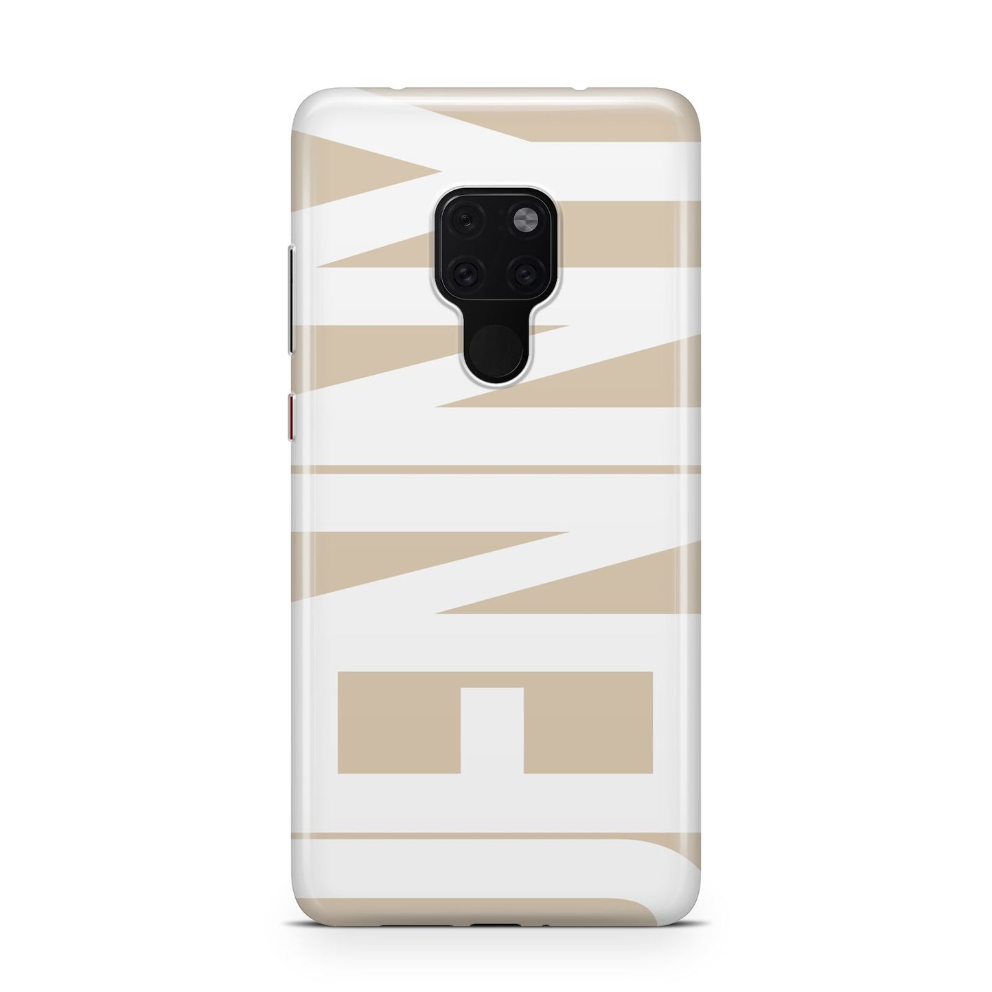 Taupe with Bold White Name Huawei Mate 20 Phone Case