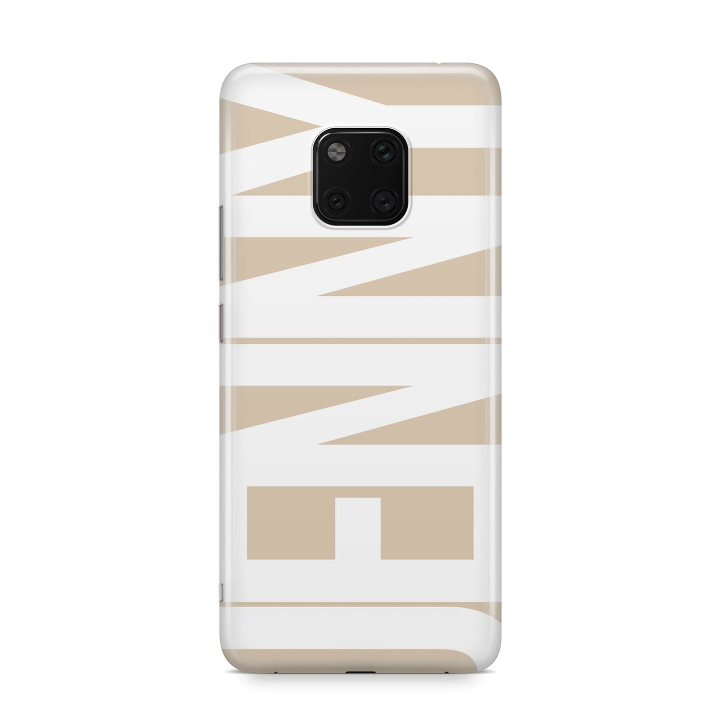 Taupe with Bold White Name Huawei Mate 20 Pro Phone Case