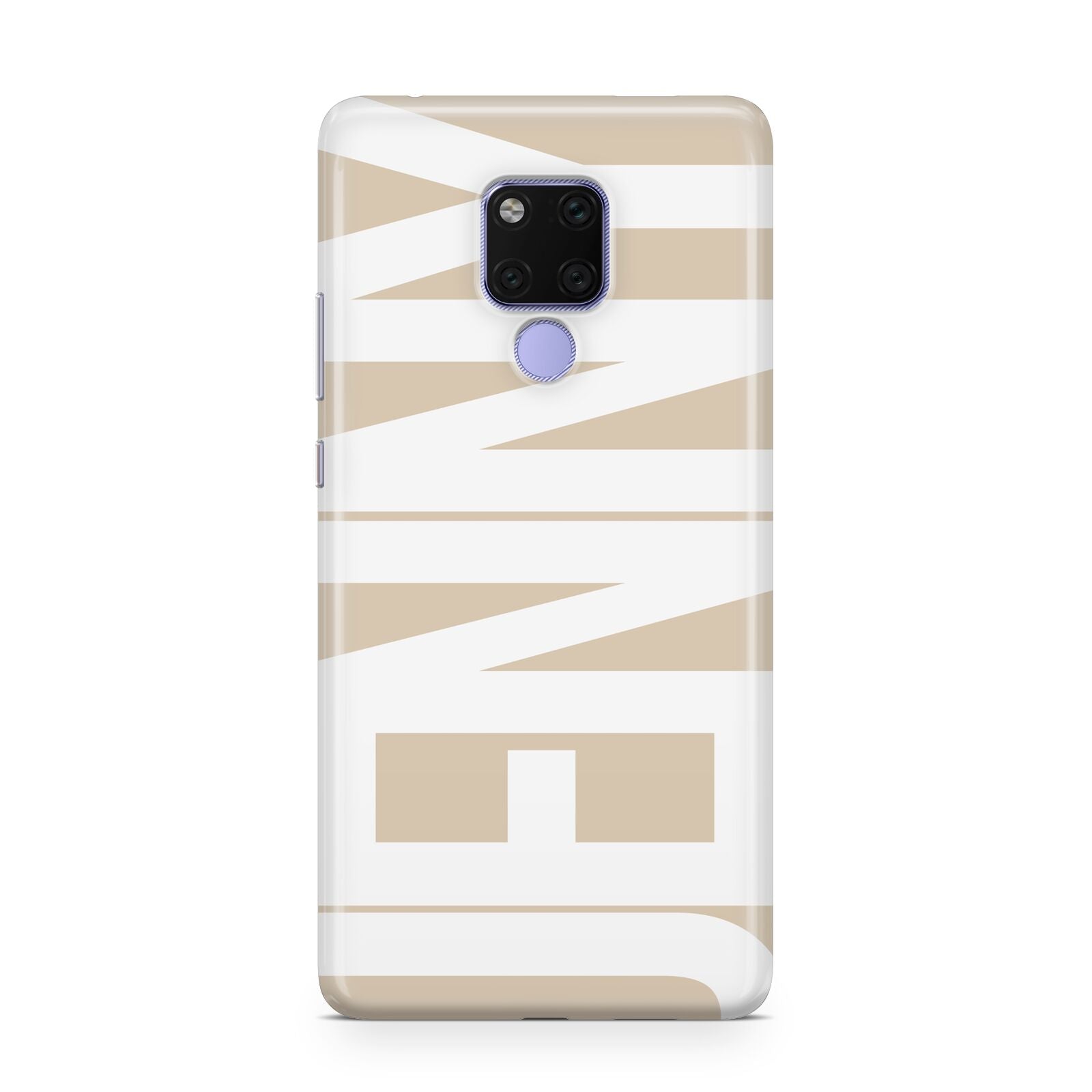 Taupe with Bold White Name Huawei Mate 20X Phone Case