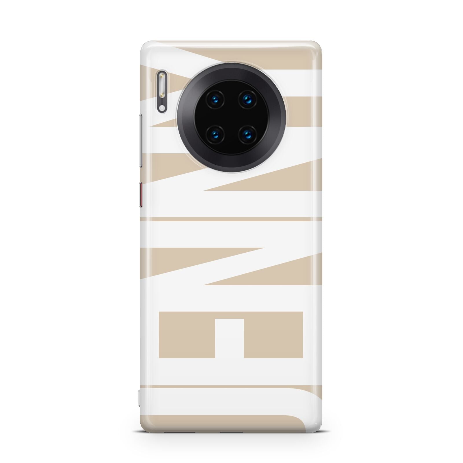 Taupe with Bold White Name Huawei Mate 30 Pro Phone Case