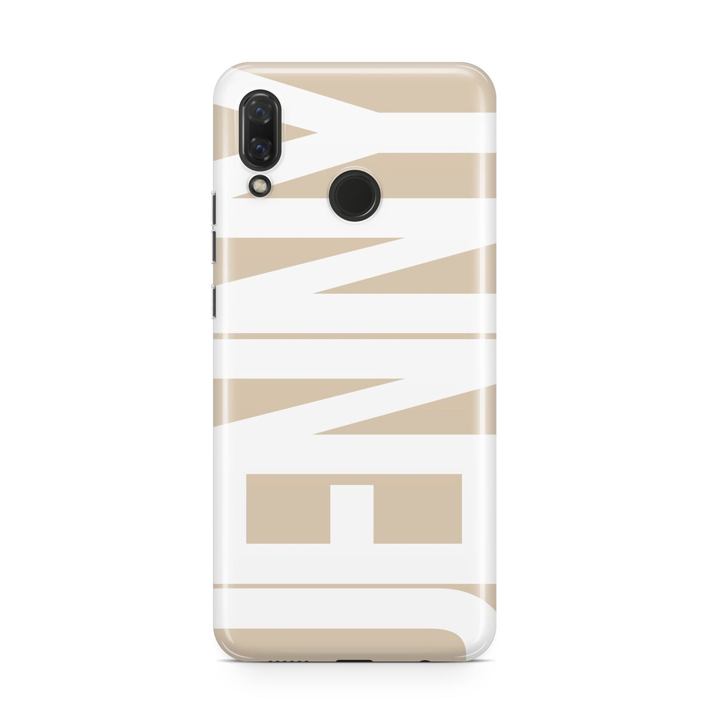 Taupe with Bold White Name Huawei Nova 3 Phone Case