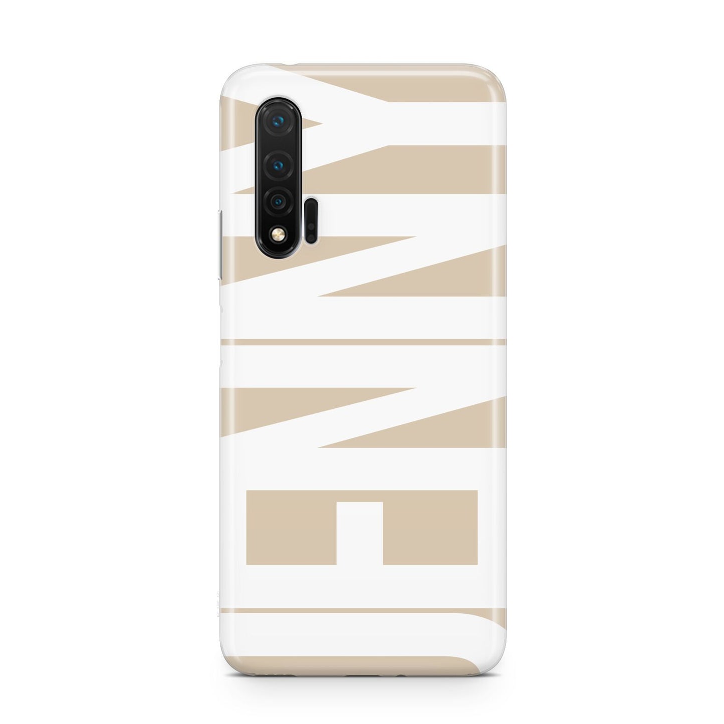 Taupe with Bold White Name Huawei Nova 6 Phone Case