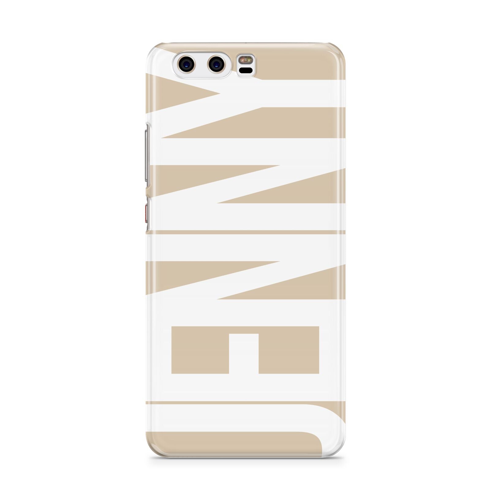 Taupe with Bold White Name Huawei P10 Phone Case