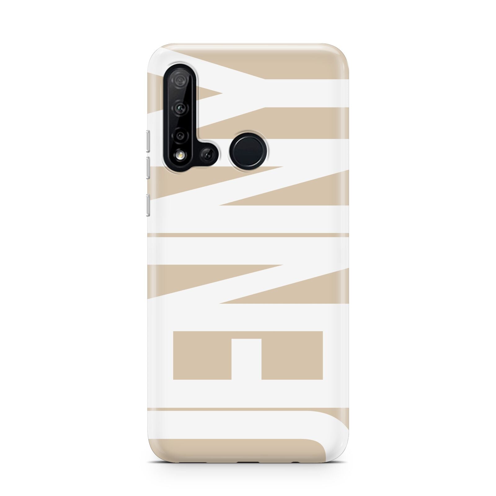 Taupe with Bold White Name Huawei P20 Lite 5G Phone Case