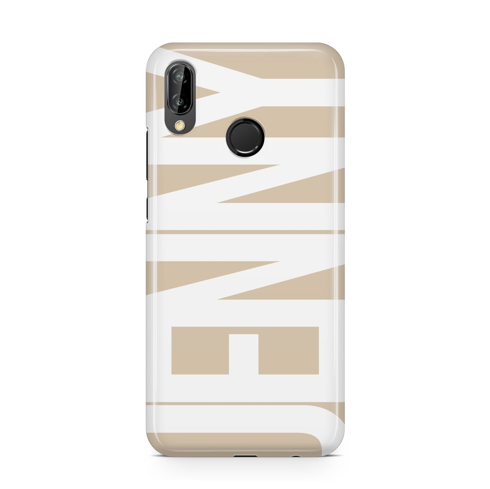 Taupe with Bold White Name Huawei P20 Lite Phone Case