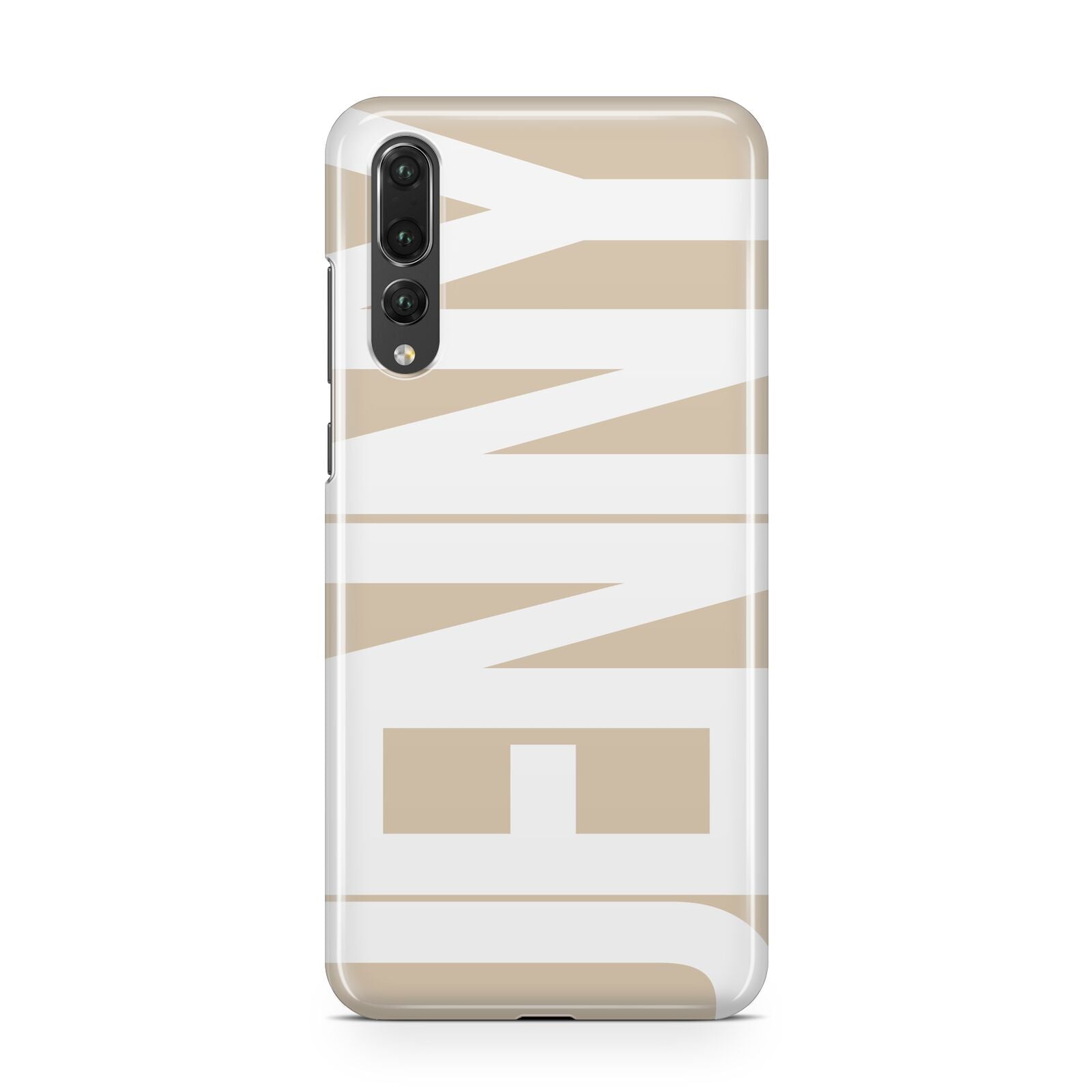 Taupe with Bold White Name Huawei P20 Pro Phone Case