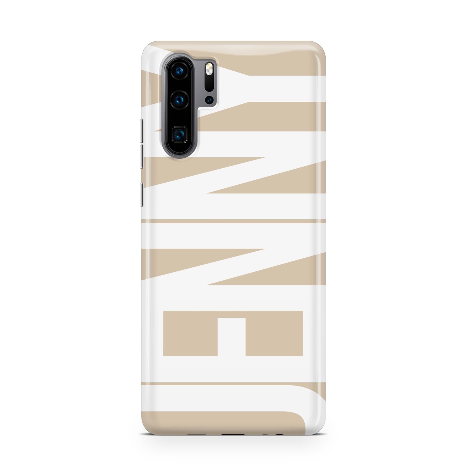 Taupe with Bold White Name Huawei P30 Pro Phone Case