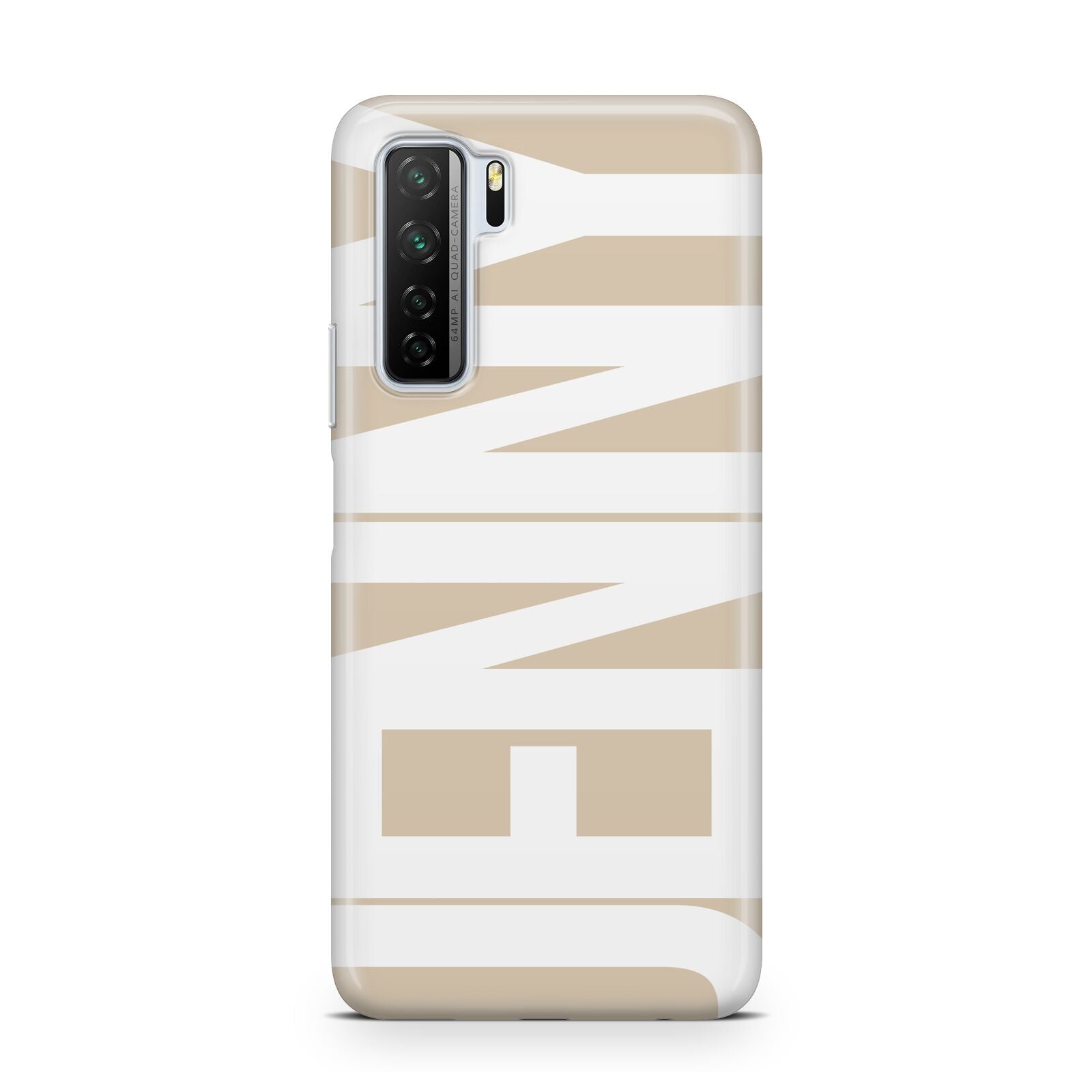 Taupe with Bold White Name Huawei P40 Lite 5G Phone Case