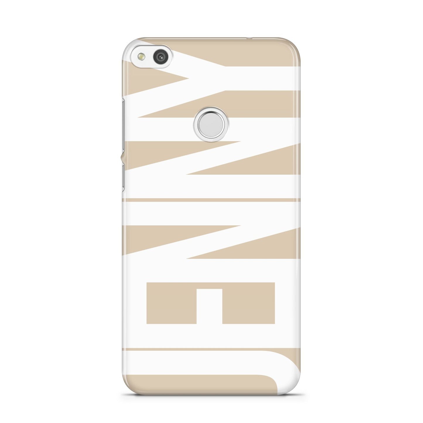 Taupe with Bold White Name Huawei P8 Lite Case