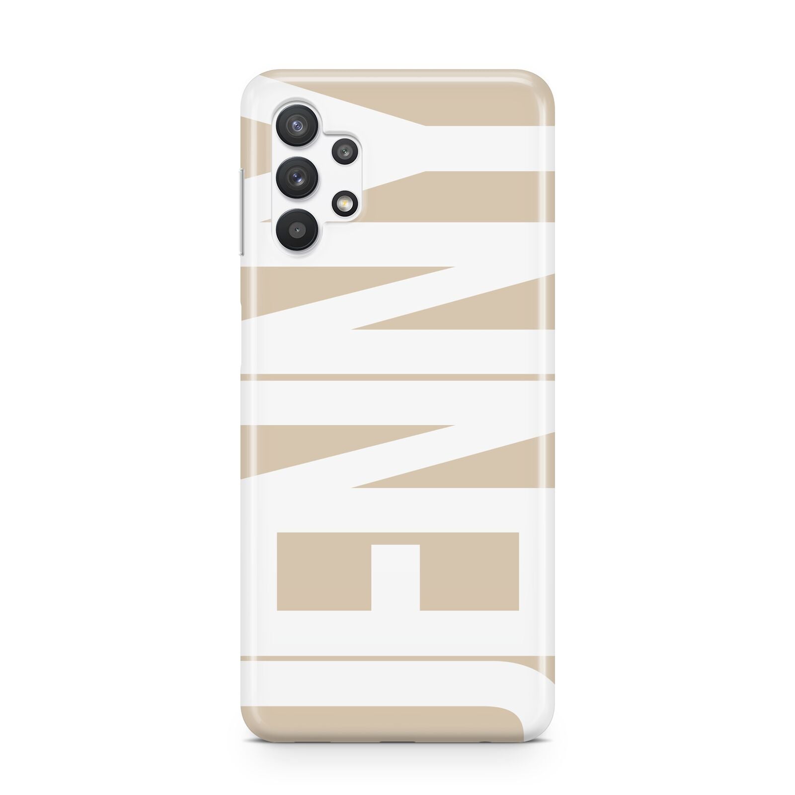 Taupe with Bold White Name Samsung A32 5G Case