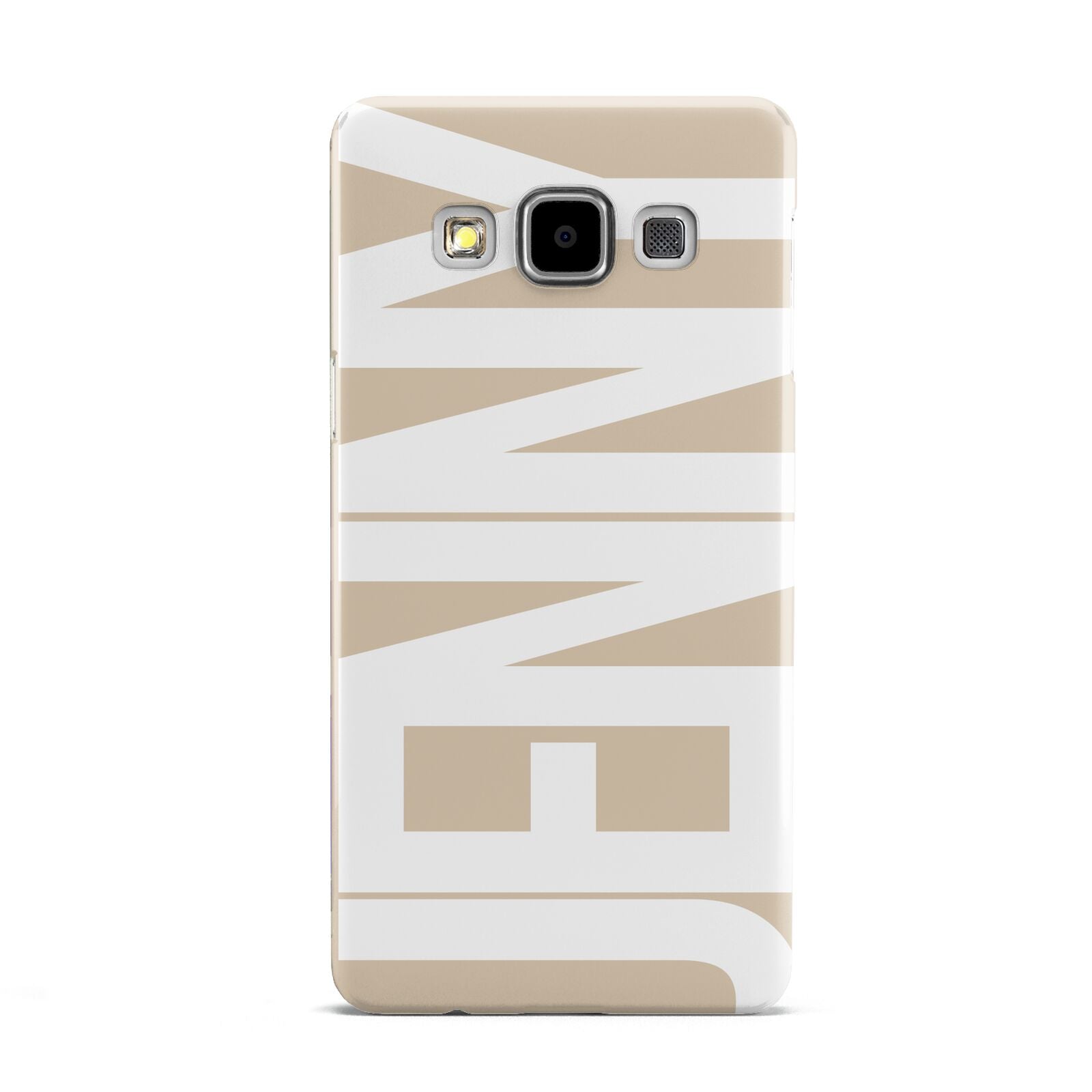 Taupe with Bold White Name Samsung Galaxy A5 Case