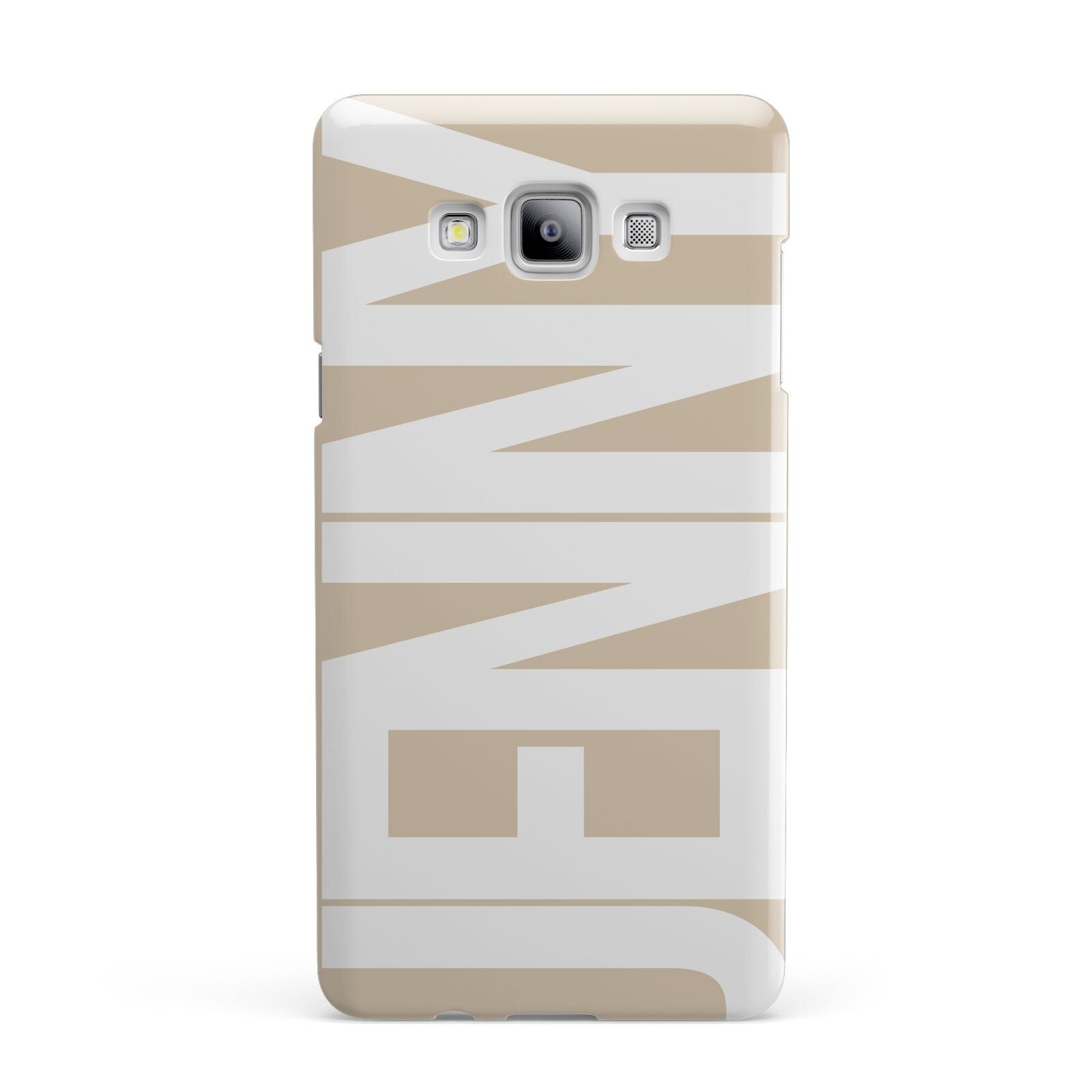 Taupe with Bold White Name Samsung Galaxy A7 2015 Case