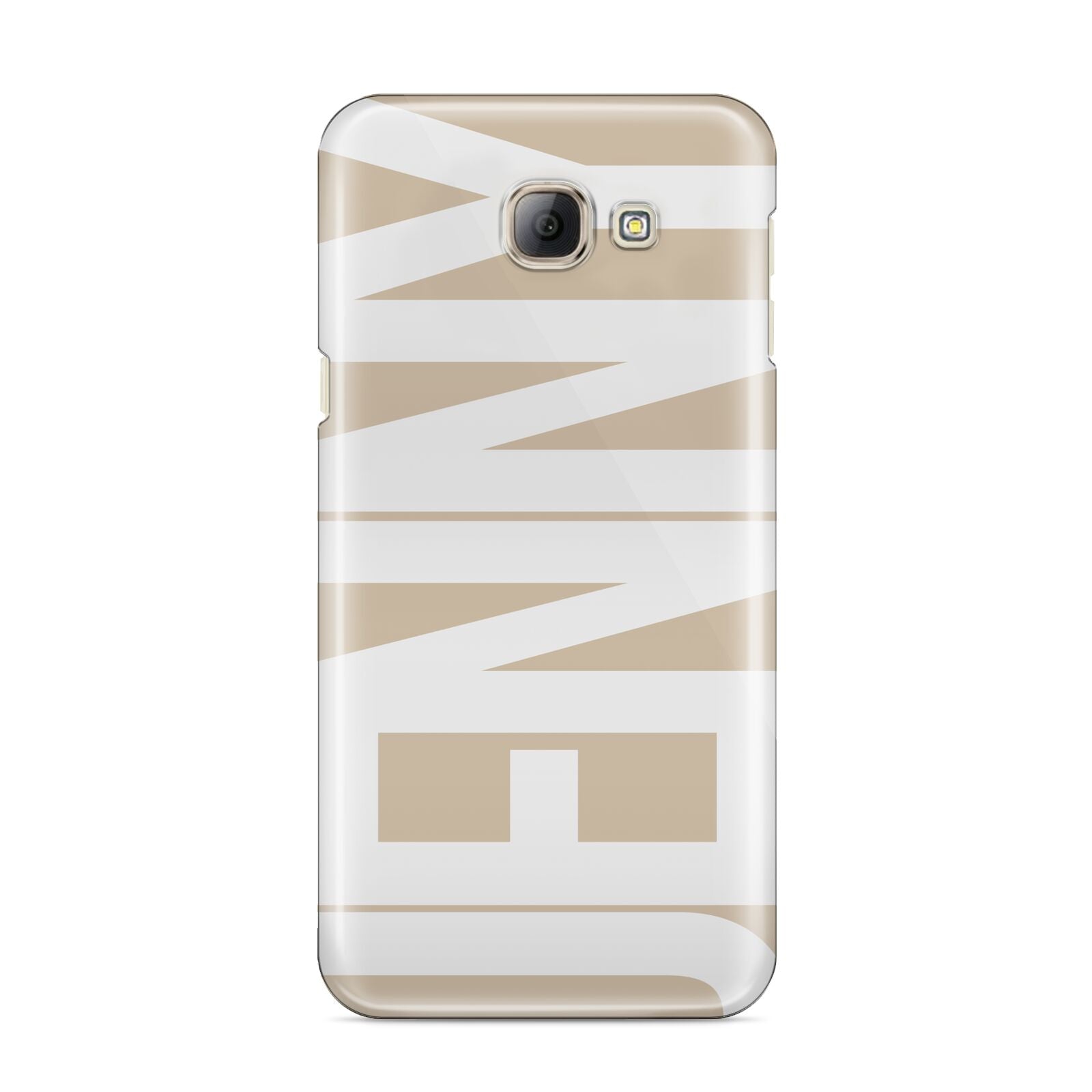 Taupe with Bold White Name Samsung Galaxy A8 2016 Case