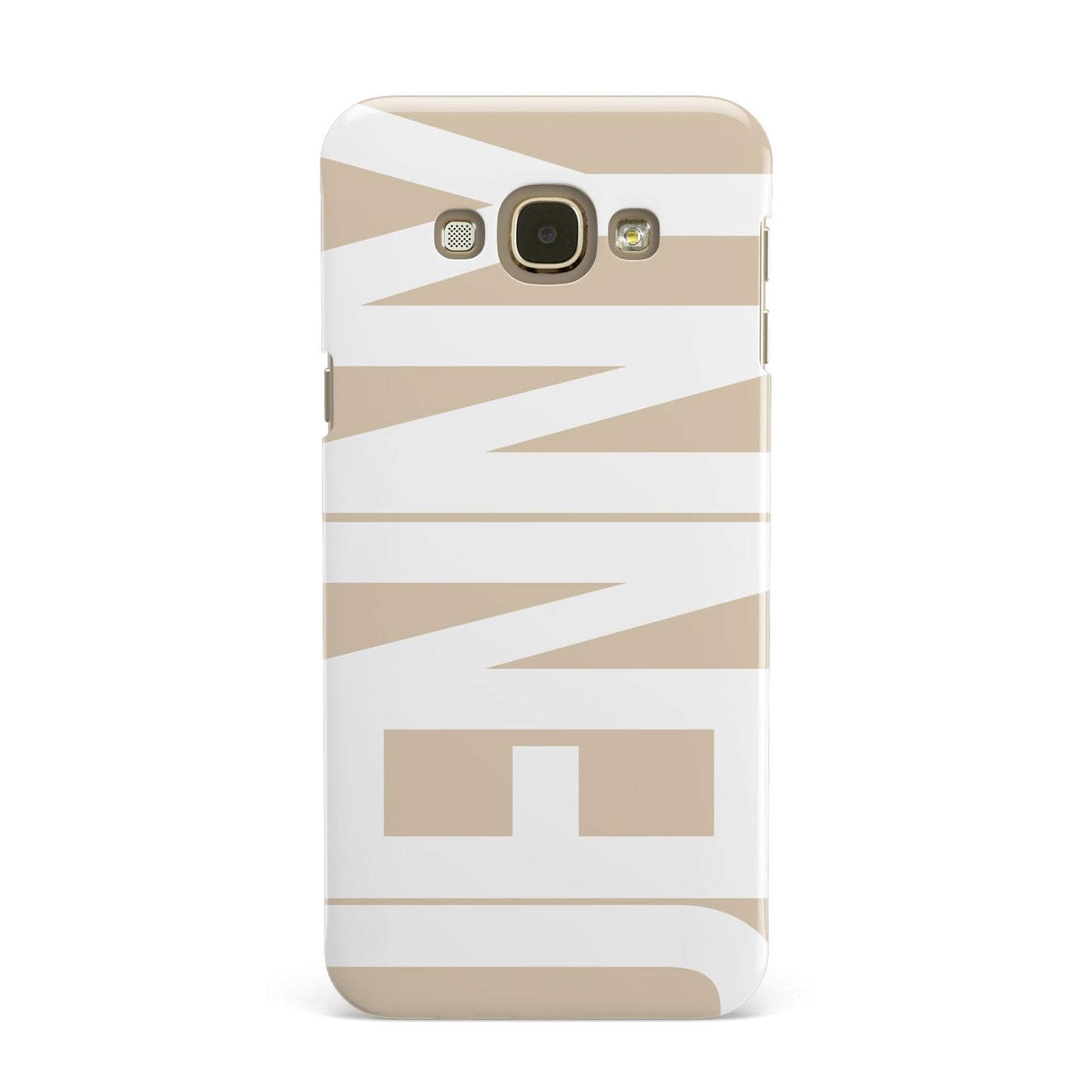 Taupe with Bold White Name Samsung Galaxy A8 Case