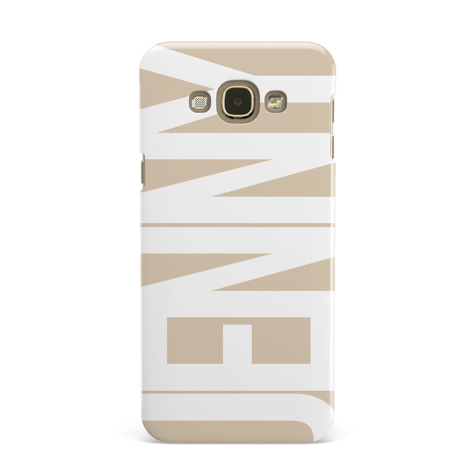 Taupe with Bold White Name Samsung Galaxy A8 Case