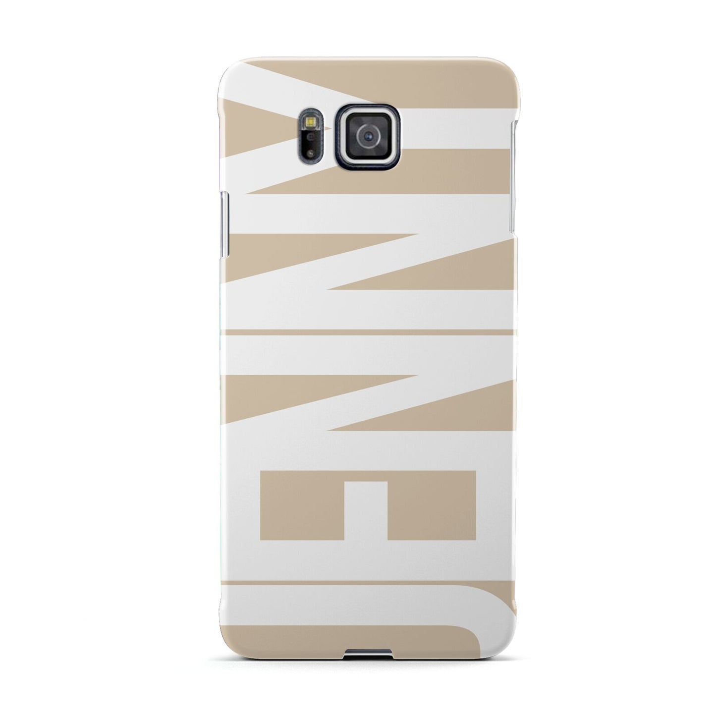 Taupe with Bold White Name Samsung Galaxy Alpha Case