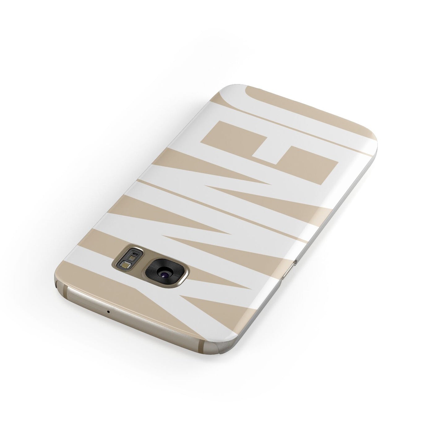 Taupe with Bold White Name Samsung Galaxy Case Front Close Up