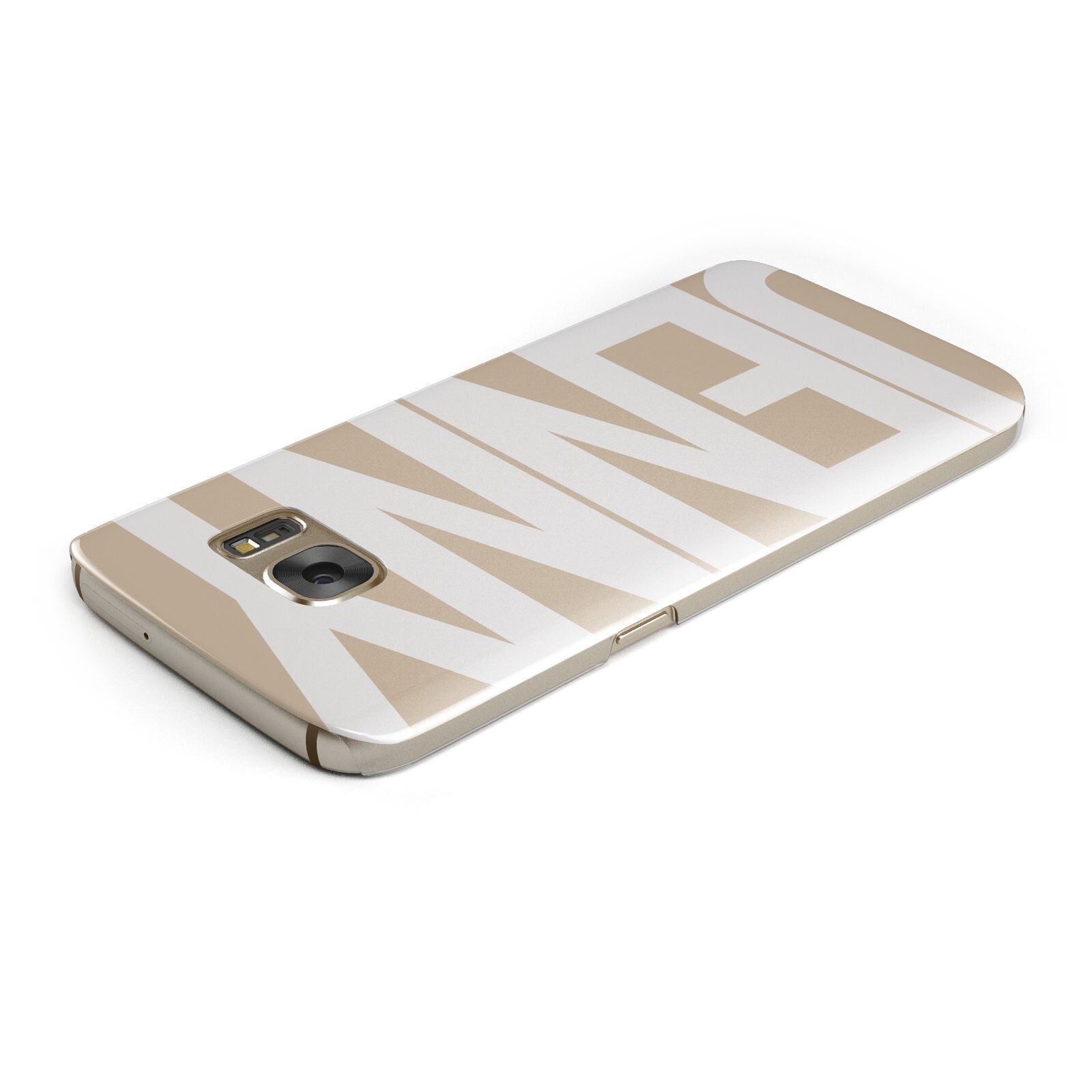 Taupe with Bold White Name Samsung Galaxy Case Top Cutout